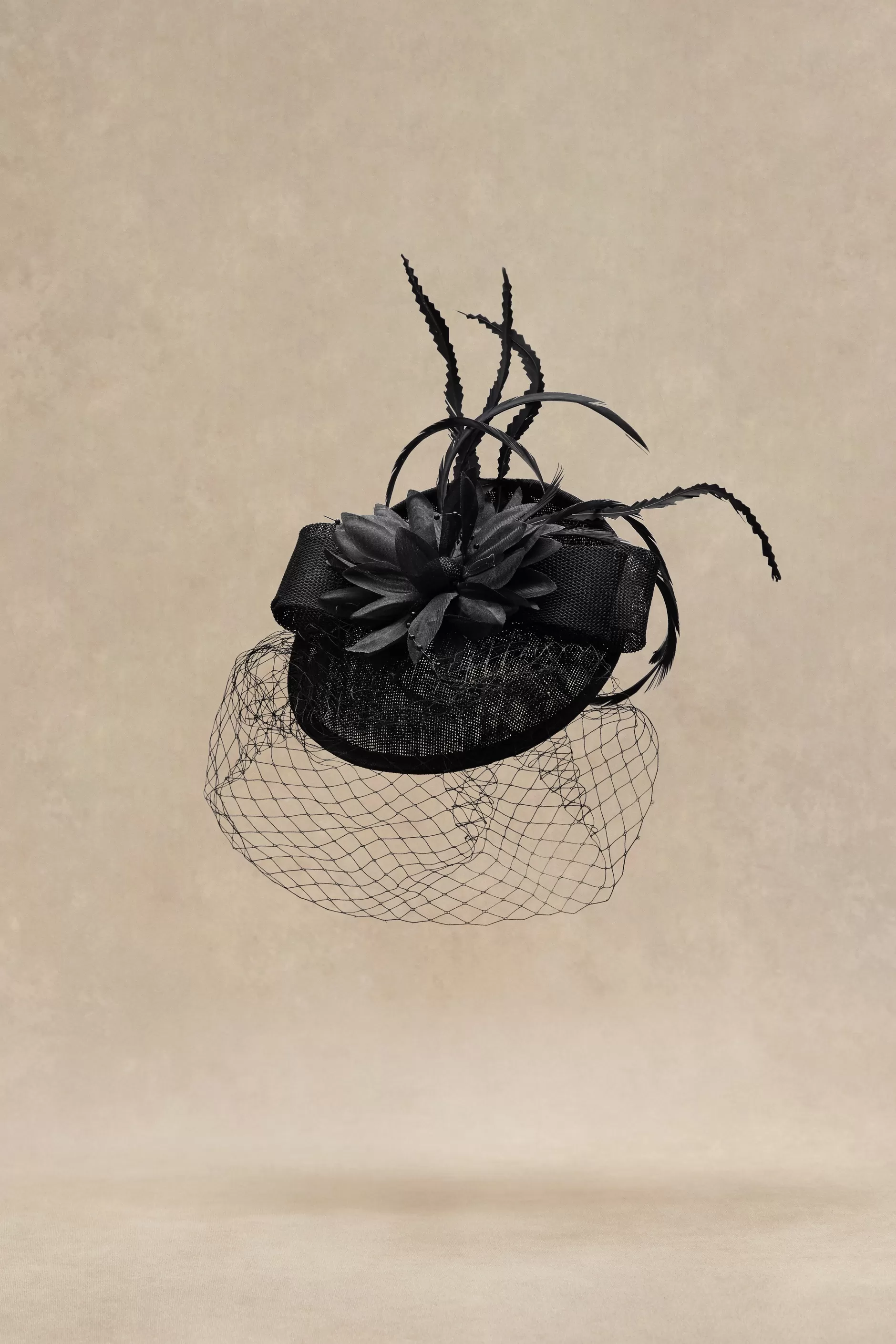 Floral Bow Knot Veil Feather Pillbox Fascinator-BABEYOND Best Sale