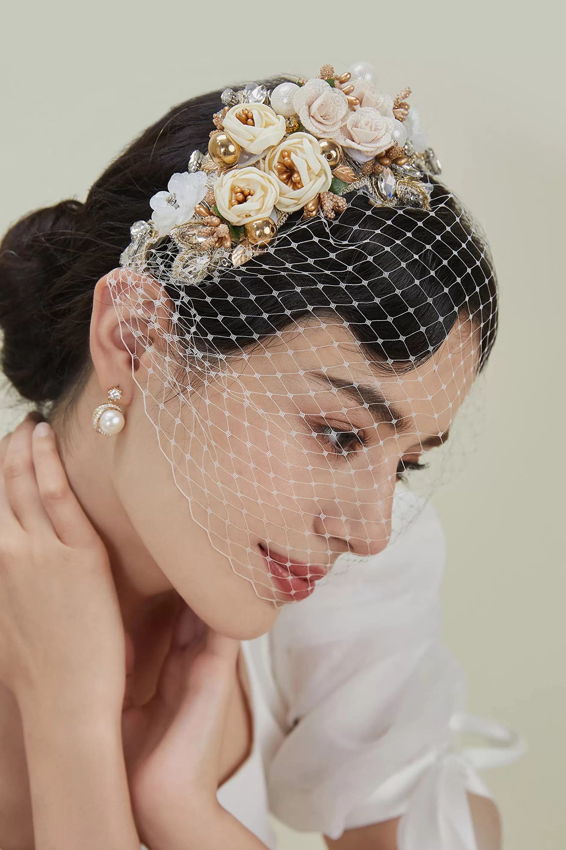 Flowery Tea Party Veil Fascinator-BABEYOND Online