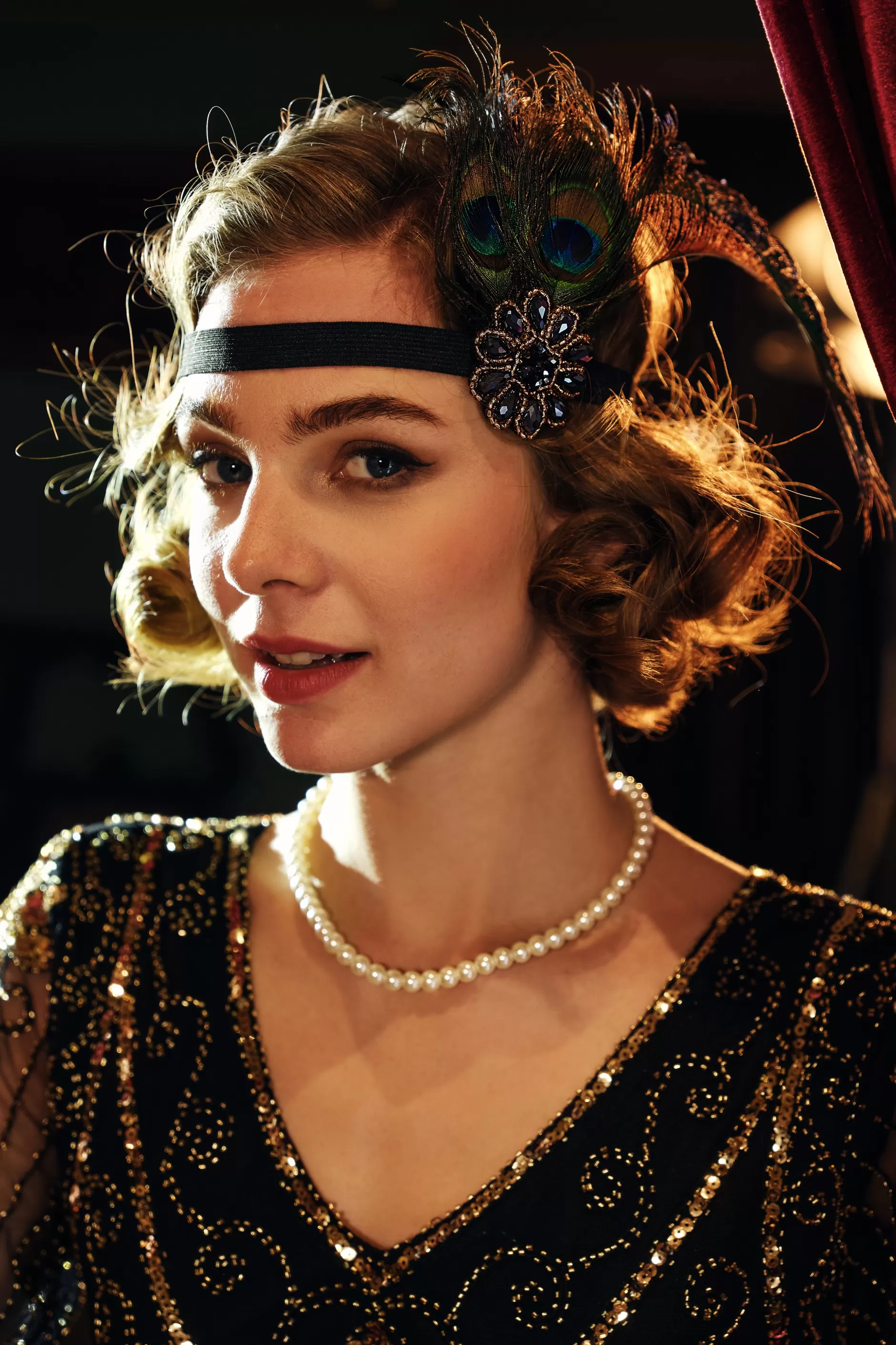 Gatsby Sequin Peacock Headband-BABEYOND Cheap