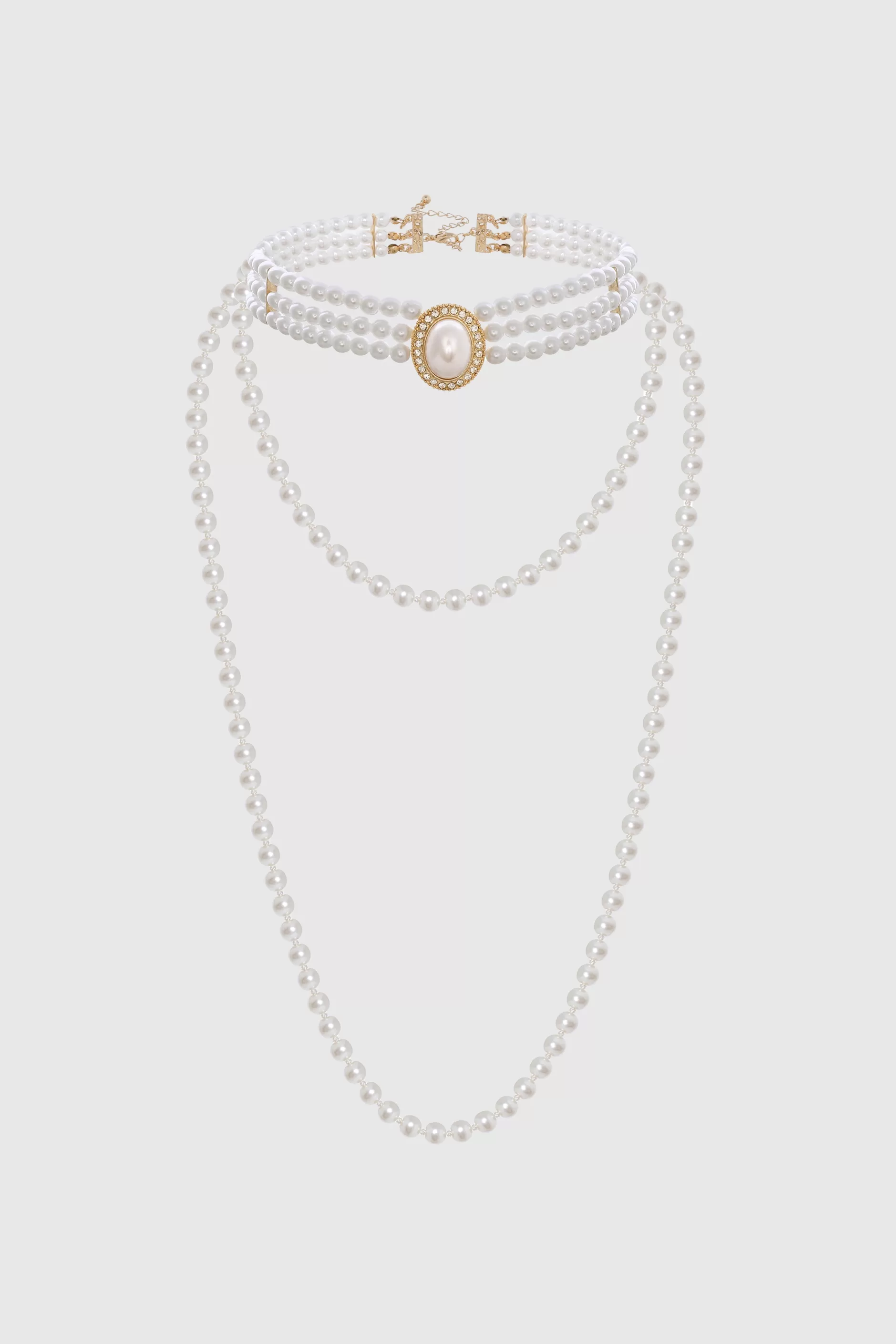 Gorgeous Pearl Choker Necklace Set-BABEYOND Cheap