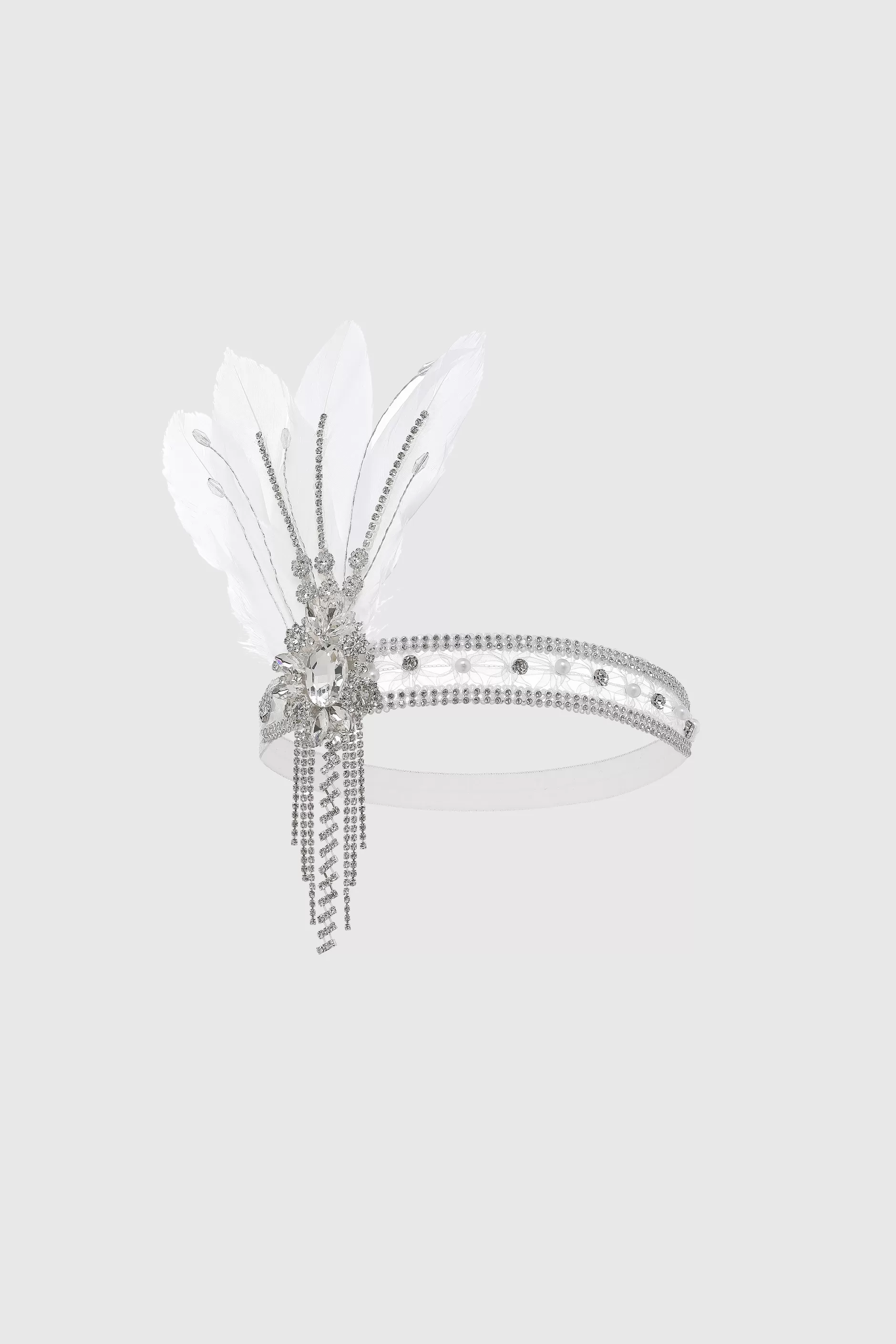 Gorgeous Rhinestone Feather Headpiece-BABEYOND Clearance