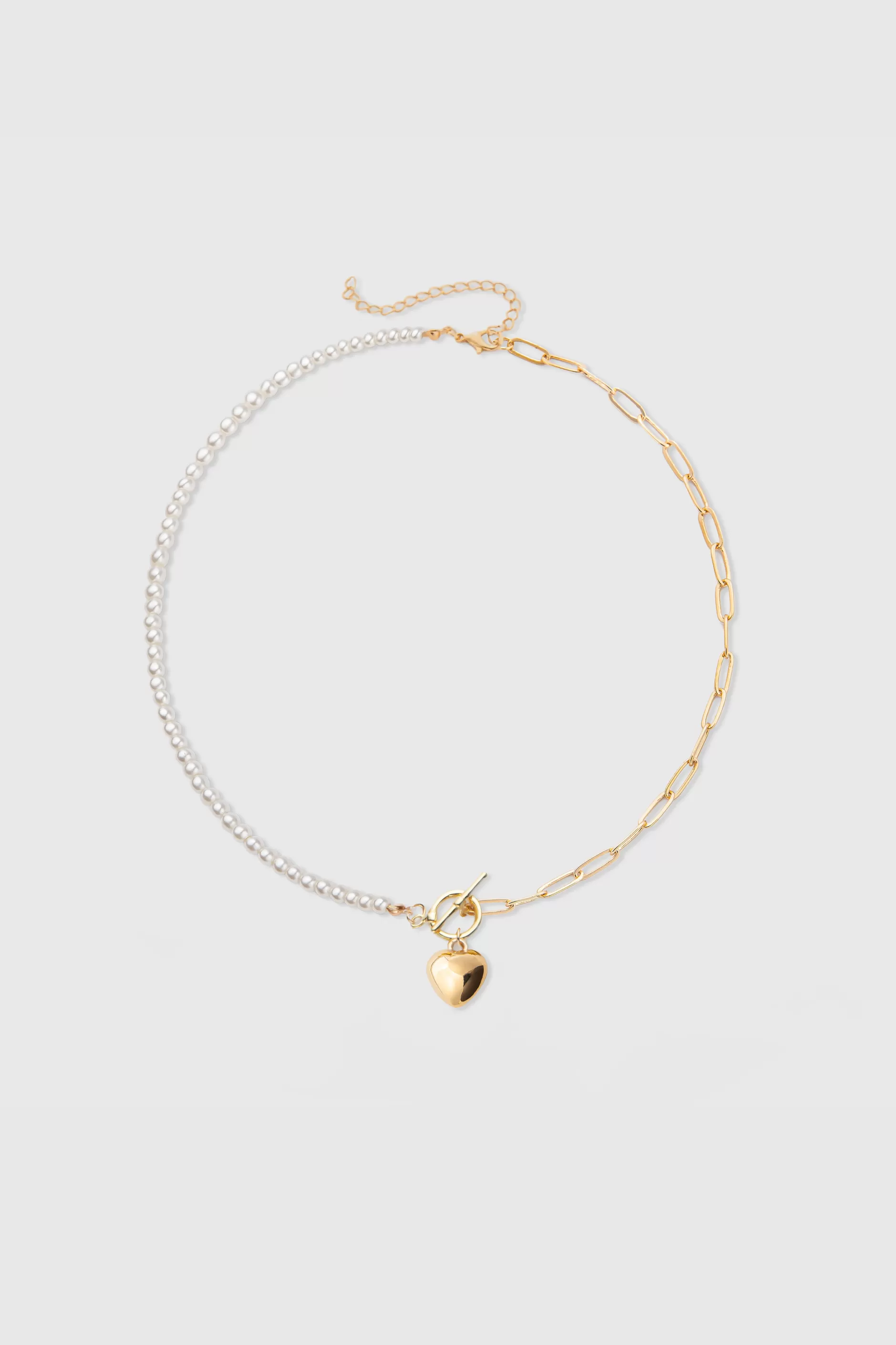 Heart-Shaped Pendant Pearl Necklace-BABEYOND Flash Sale