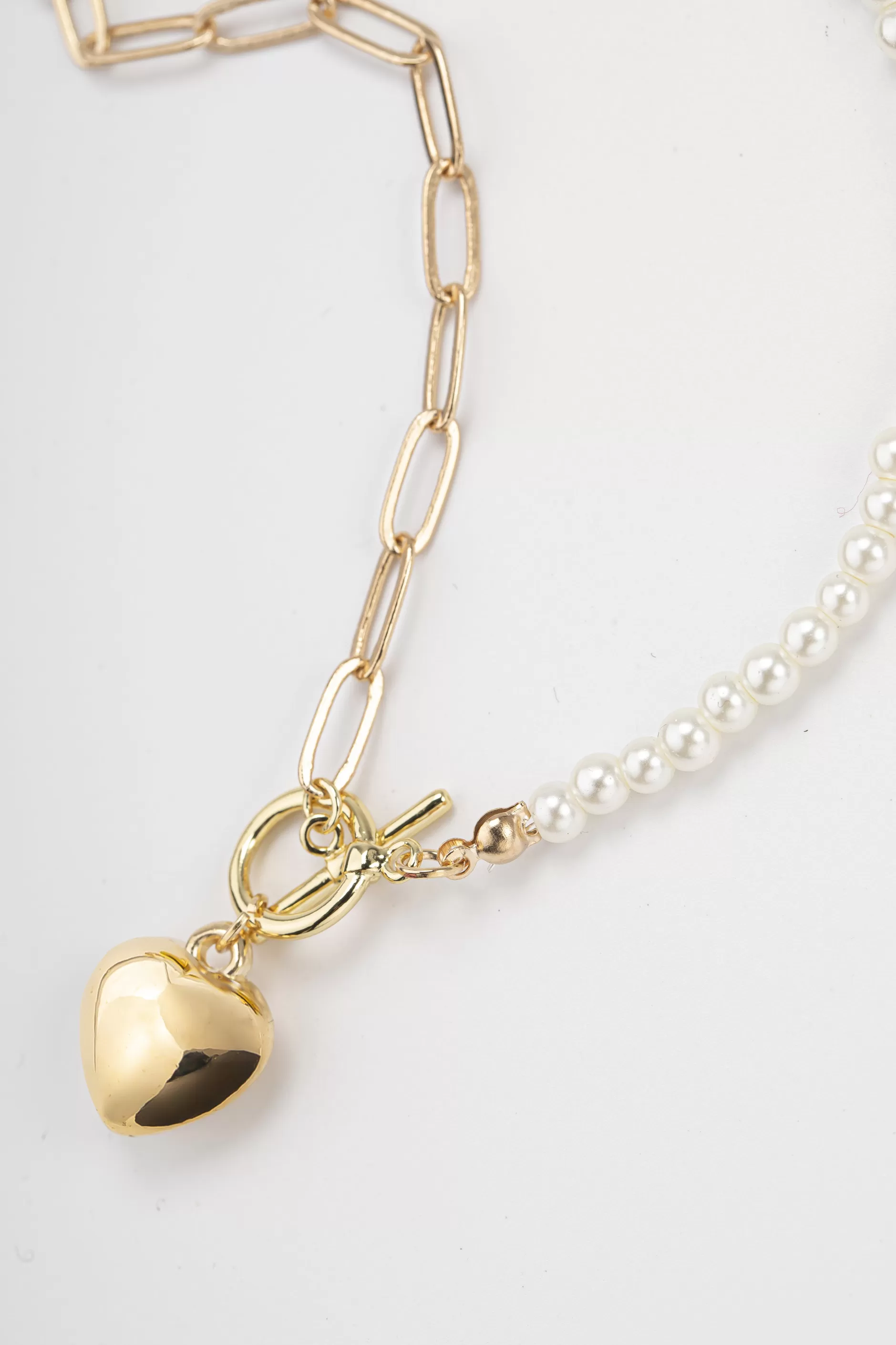 Heart-Shaped Pendant Pearl Necklace-BABEYOND Flash Sale