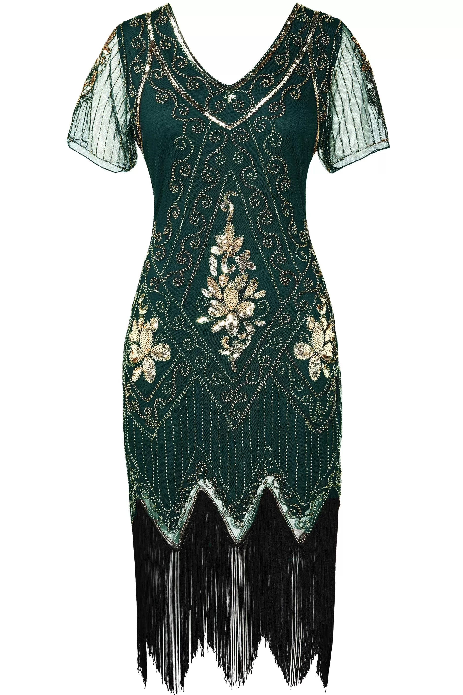Irregular Fringe Sequin Flapper Plus Dress-BABEYOND Shop