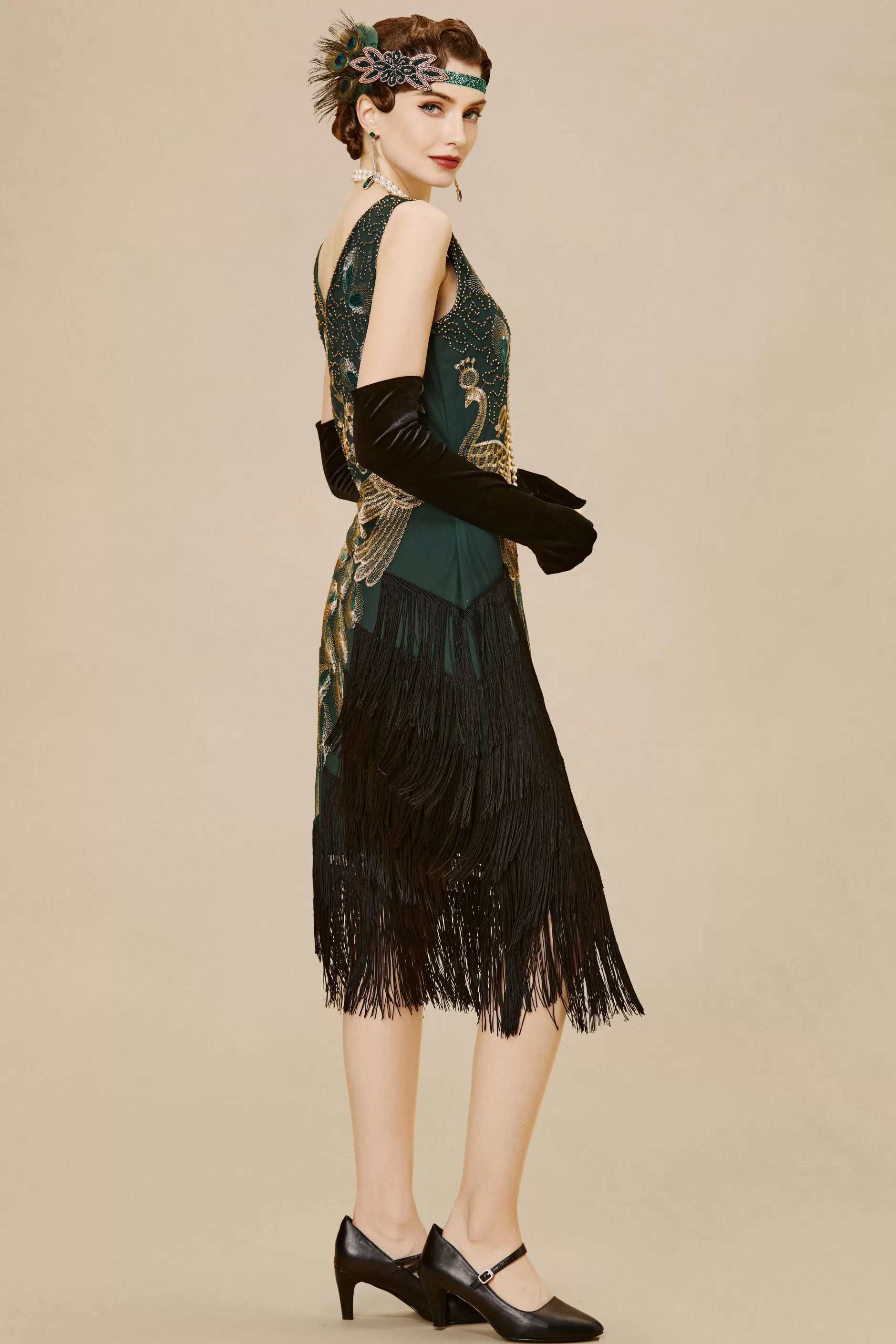 Irregular Tassel Hem Peacock Dress-BABEYOND Best Sale