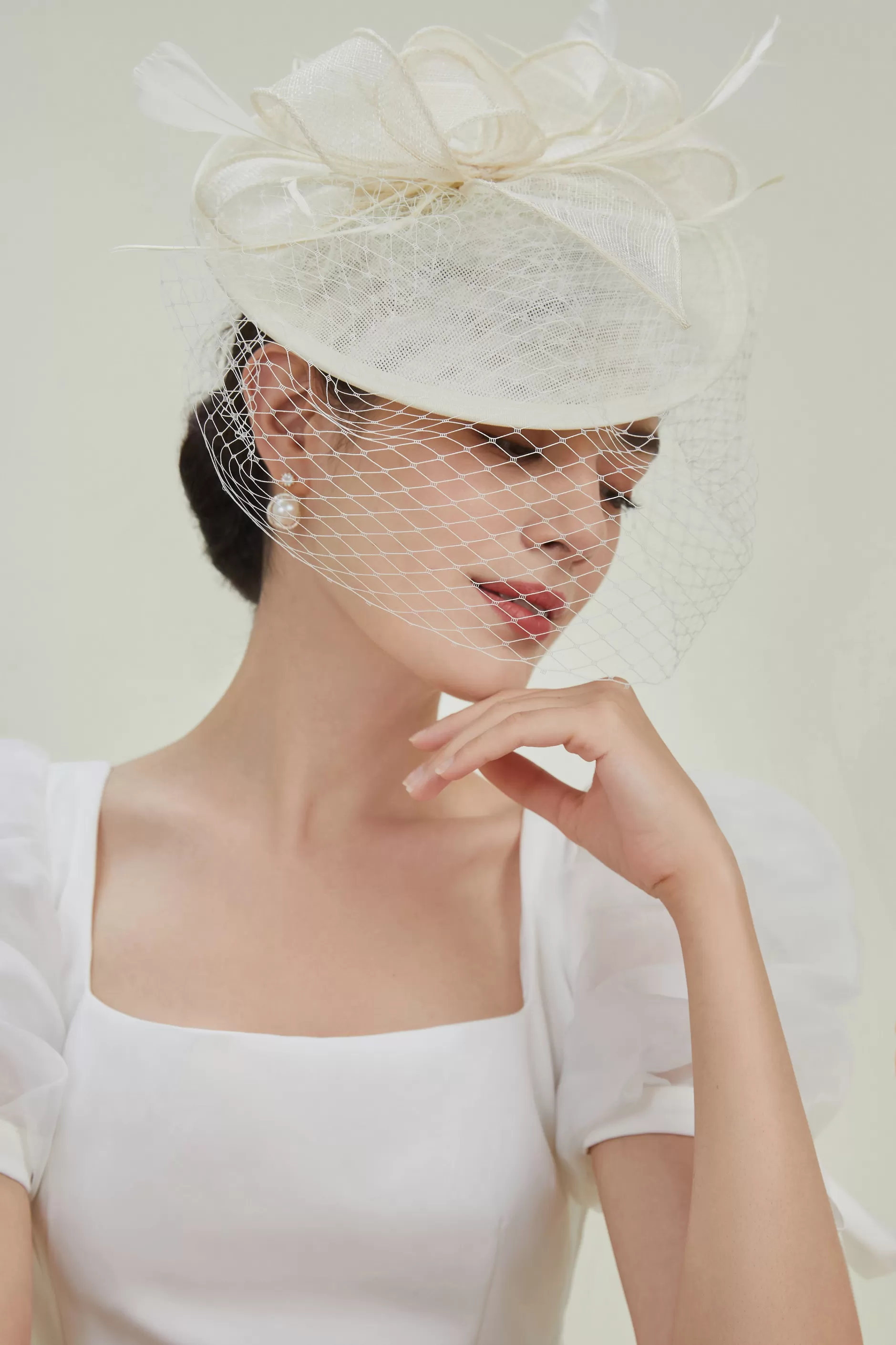 Mesh Bow Knots Pillbox Fascinator-BABEYOND Discount