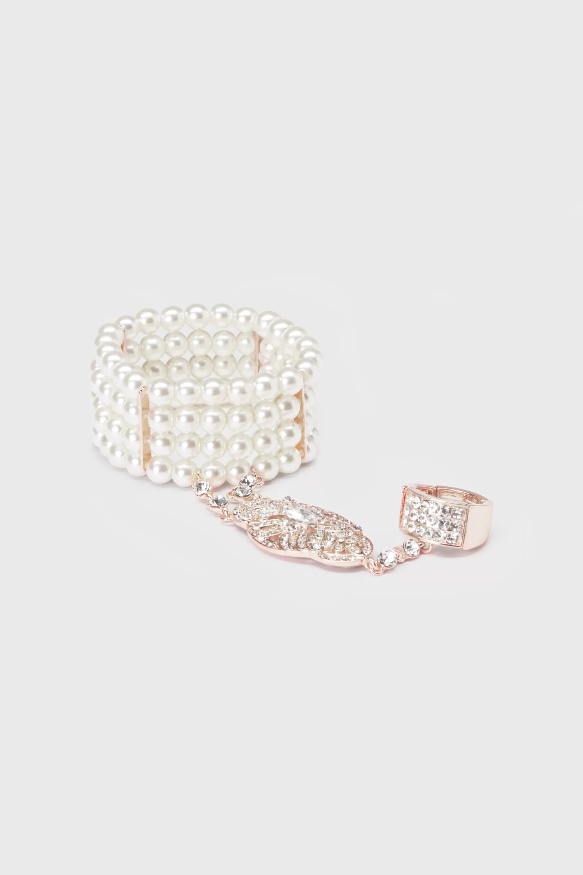 Multi Strand Pearl Bracelet Ring Set-BABEYOND Hot