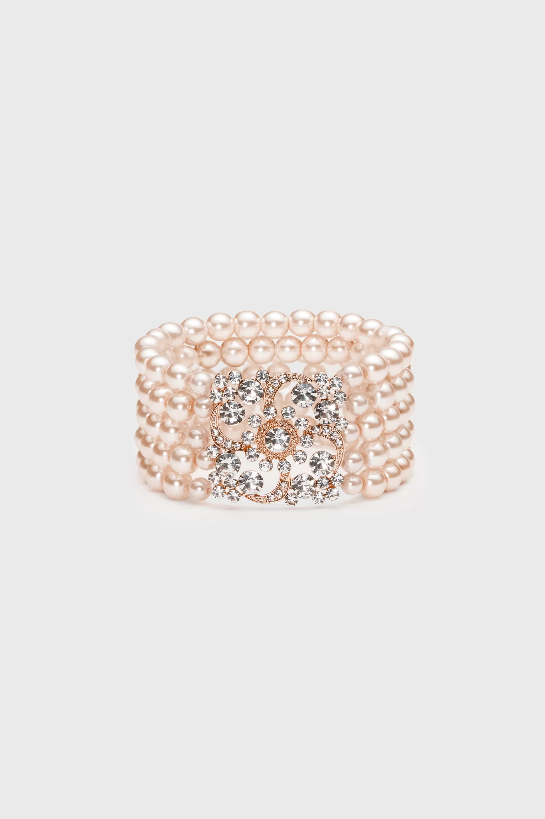 Multilayer Pearl Rhinestone Link Bracelet-BABEYOND Best