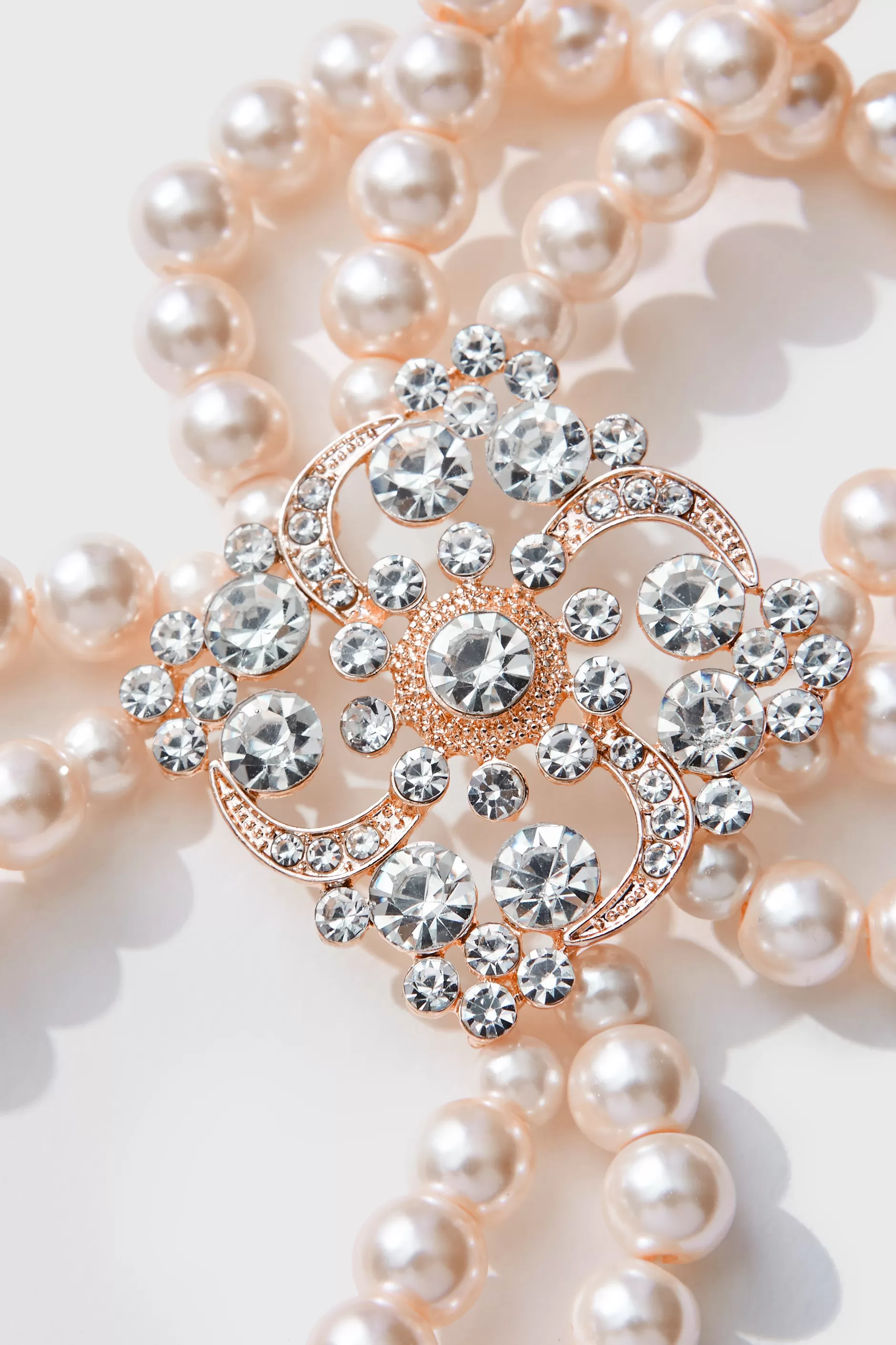 Multilayer Pearl Rhinestone Link Bracelet-BABEYOND Best
