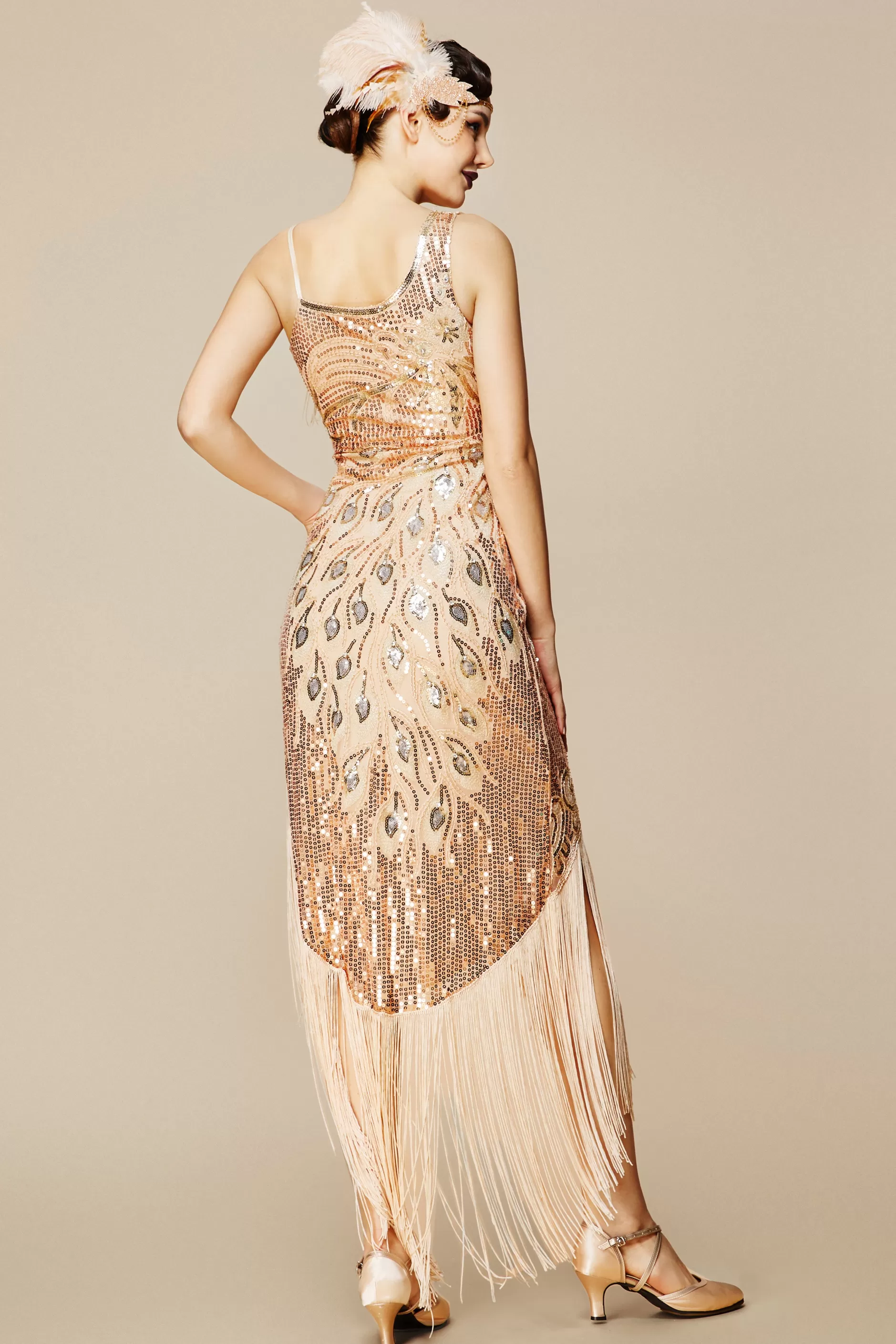 One Shoulder Strap Fringe Midi Dress-BABEYOND Sale