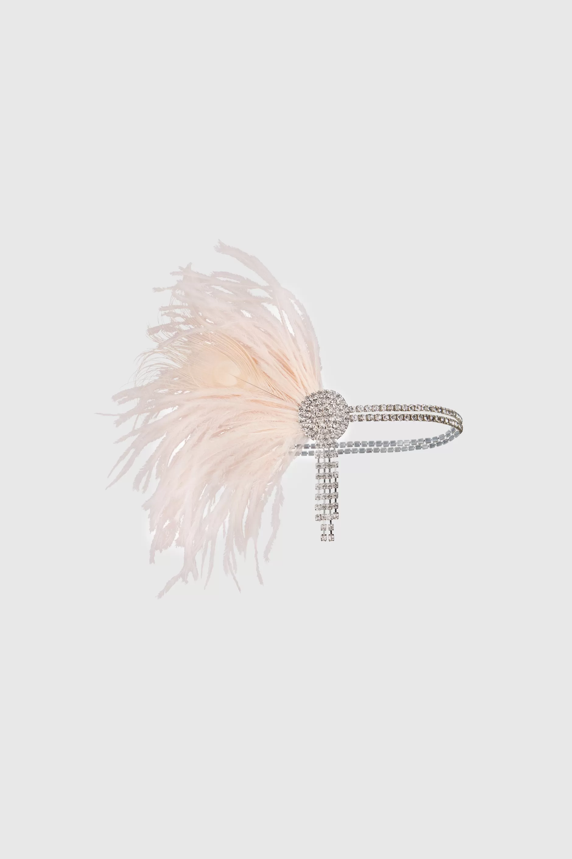 Ostrich Feather Rhinestone Headpiece-BABEYOND Cheap