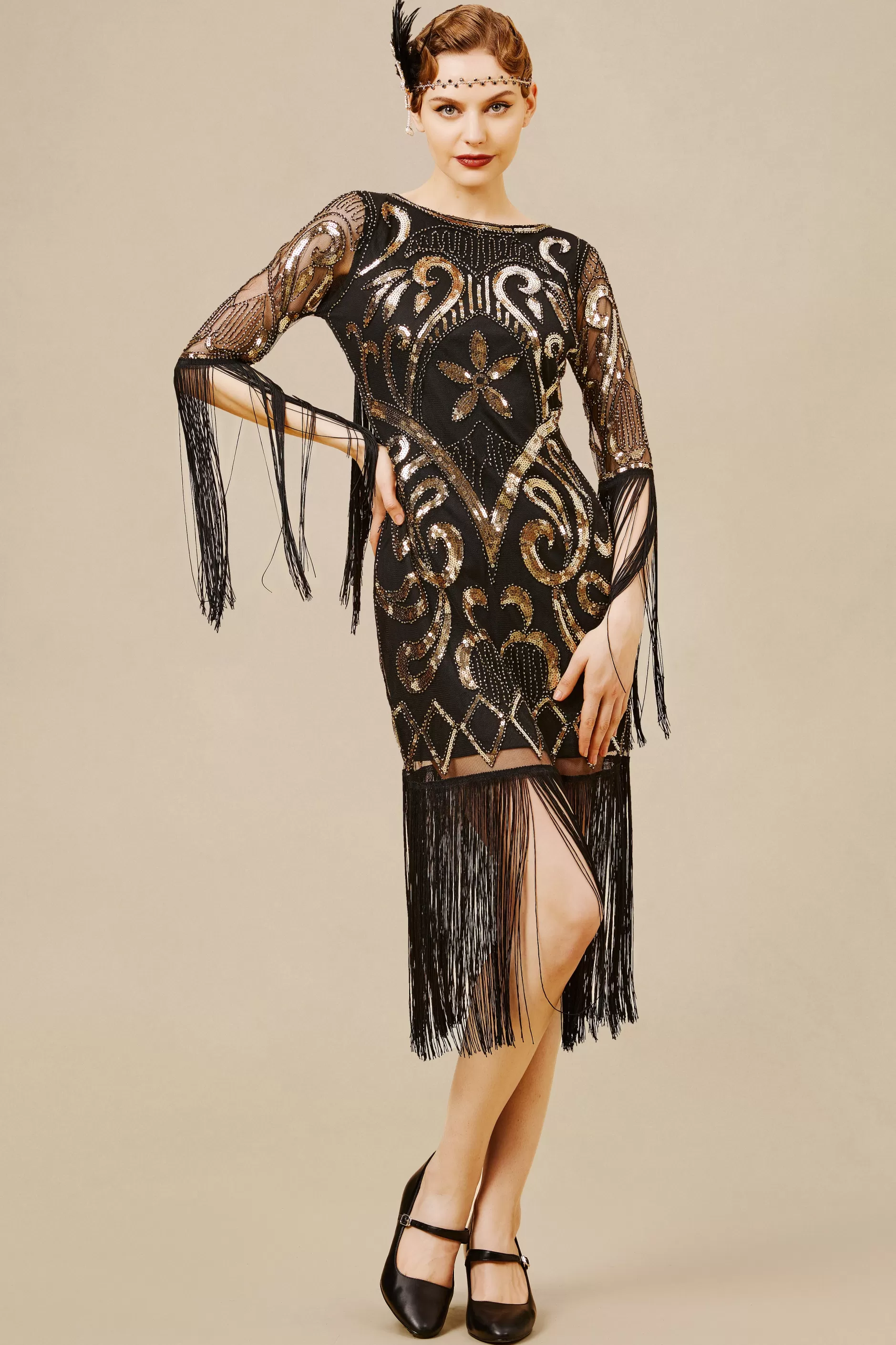 Paisley Cut-Out Backless Fringe Dress-BABEYOND Sale