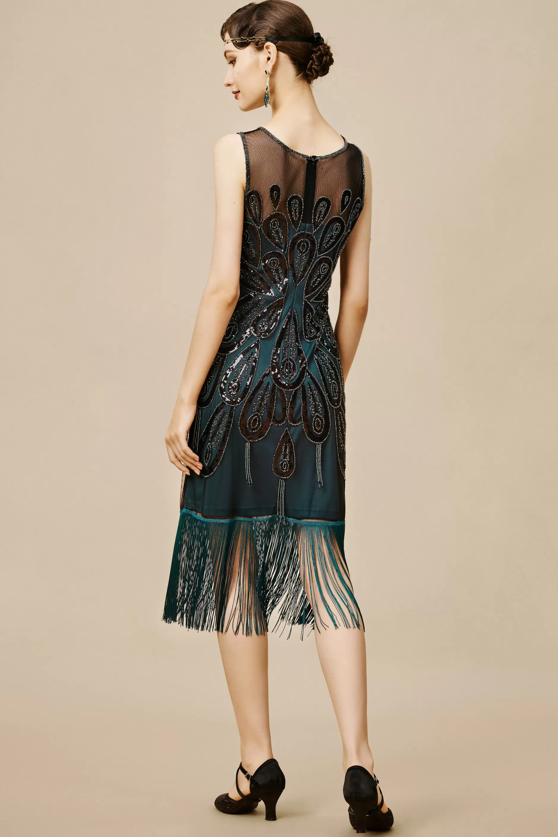 Peacock Tassel Flapper Dress-BABEYOND Best Sale