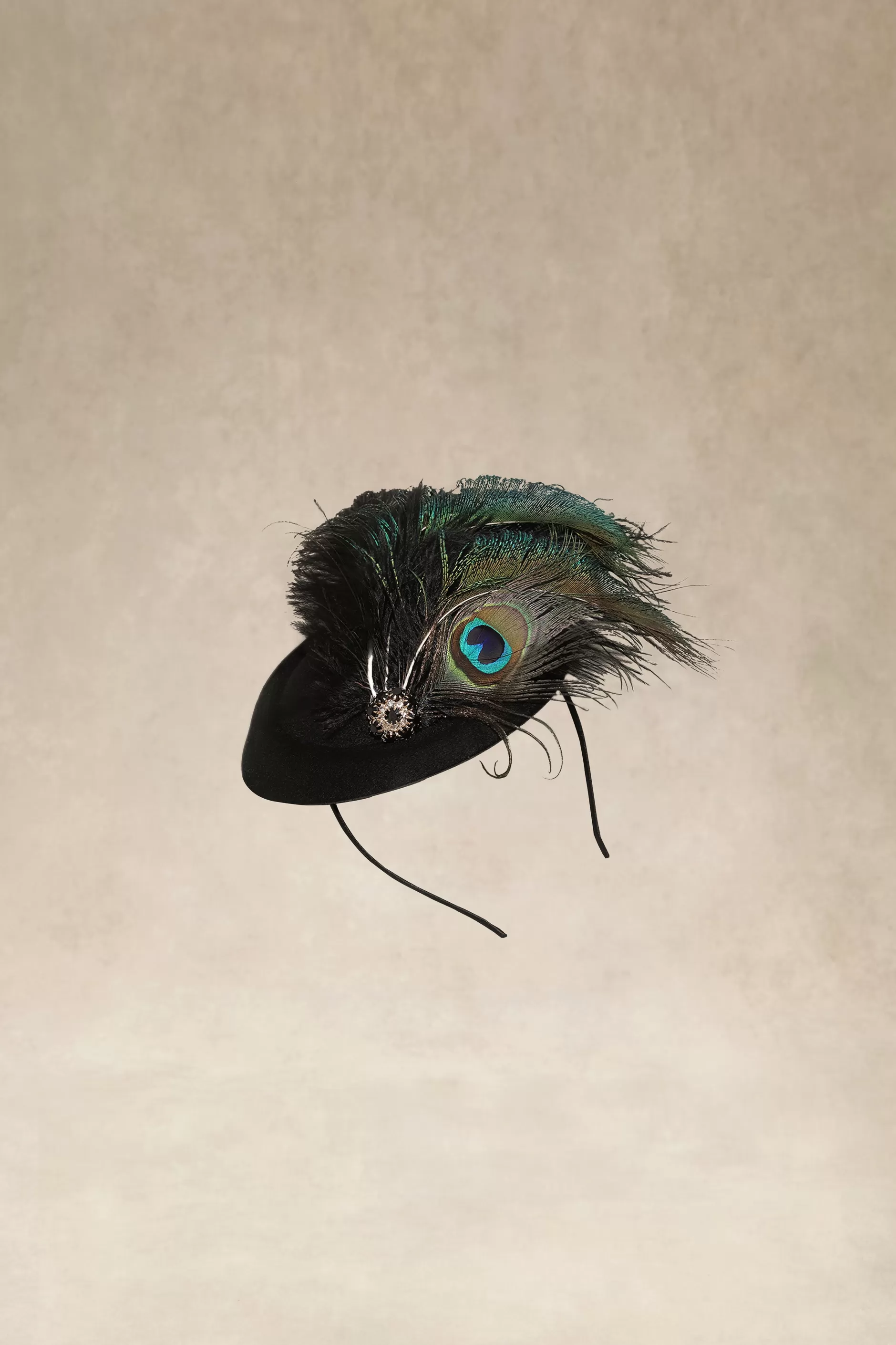 Pillbox Peacock Feather Fascinator-BABEYOND Best