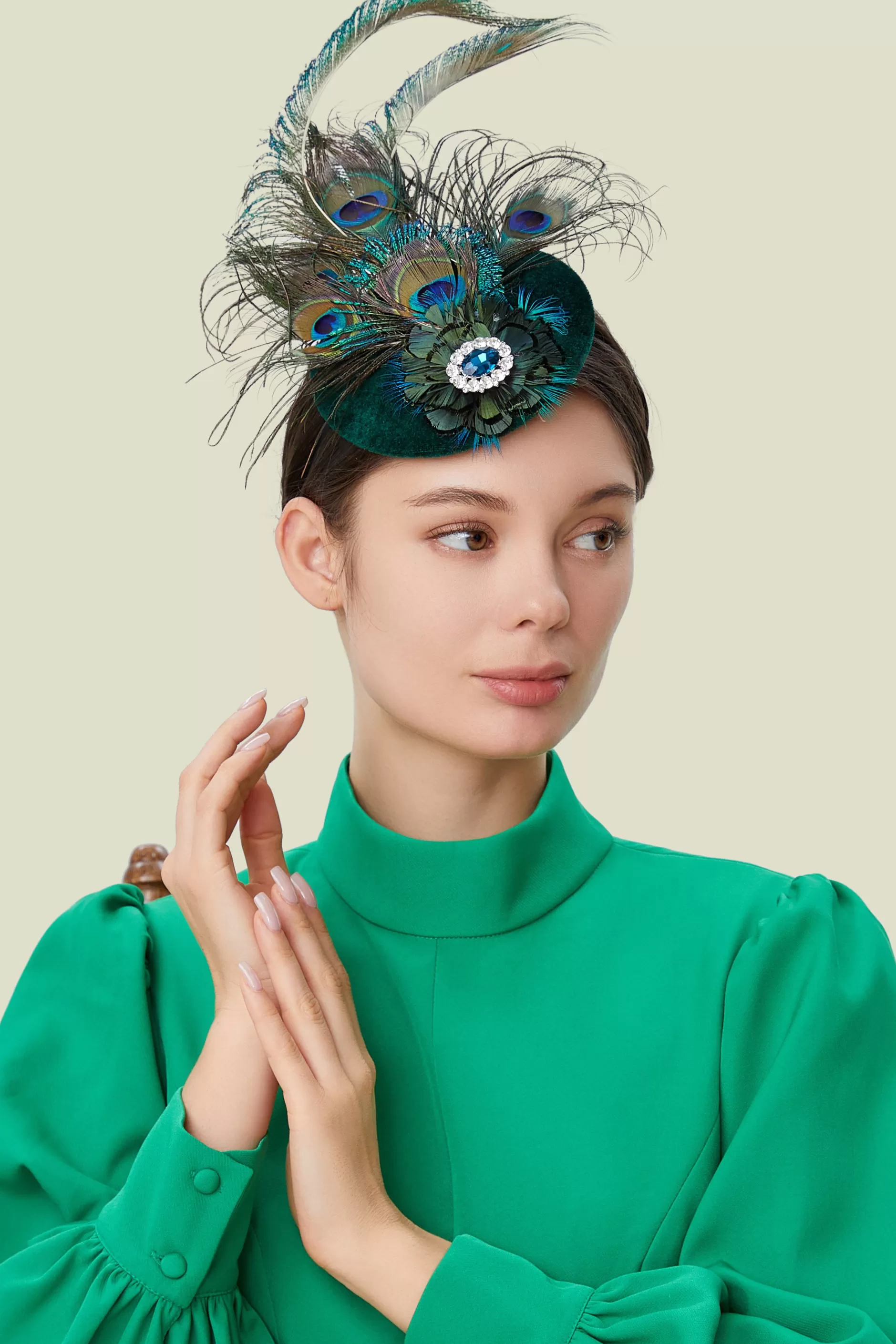 Pillbox Peacock Flapper Fascinator-BABEYOND Flash Sale