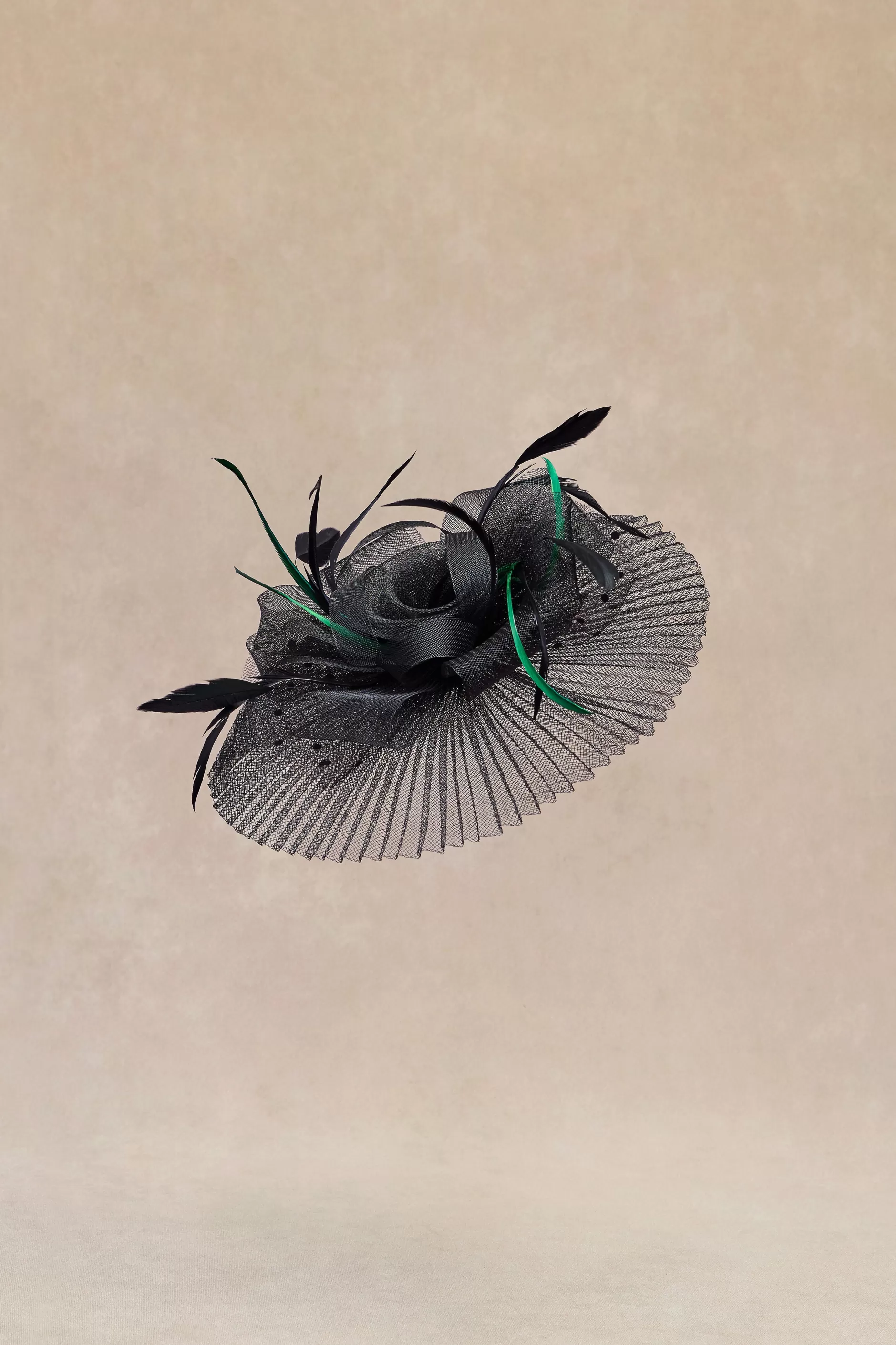 Pleated Mesh Floral Feather Fascinator-BABEYOND Discount
