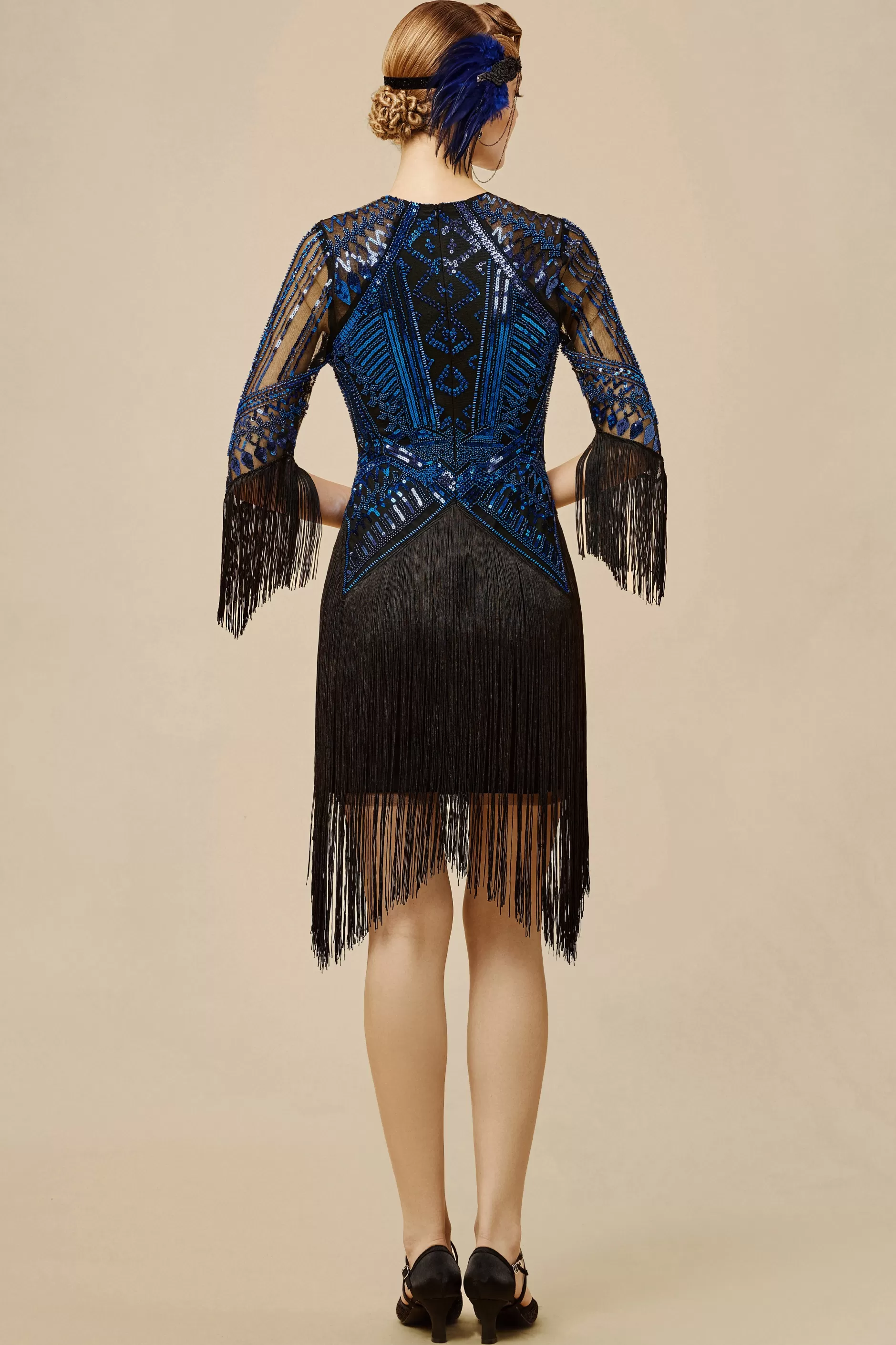 Princesse Tam Tam Art Deco Fringe Flapper Dress-BABEYOND Cheap
