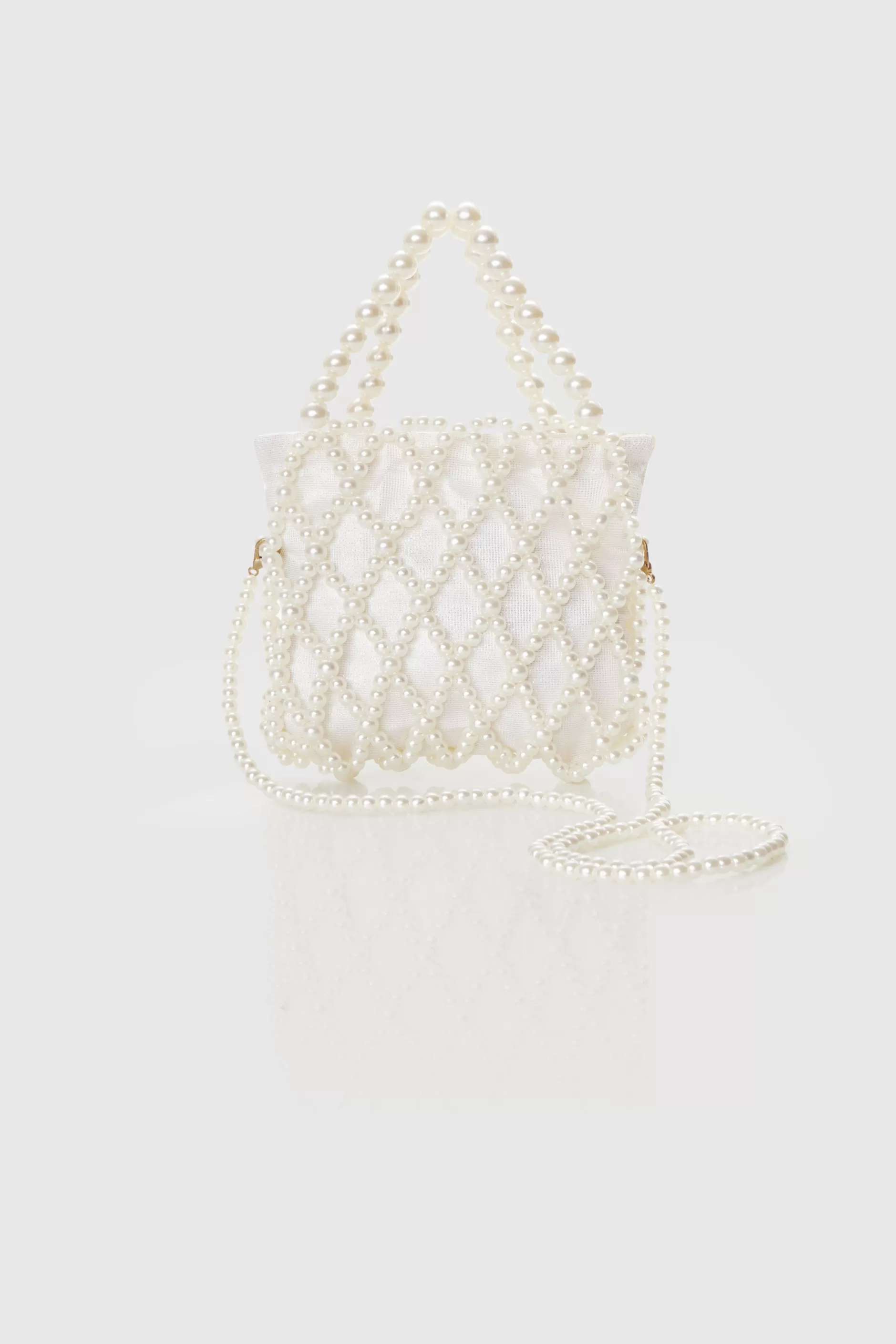 Reticulated Beaded Pearl Bucket Purse-BABEYOND Flash Sale