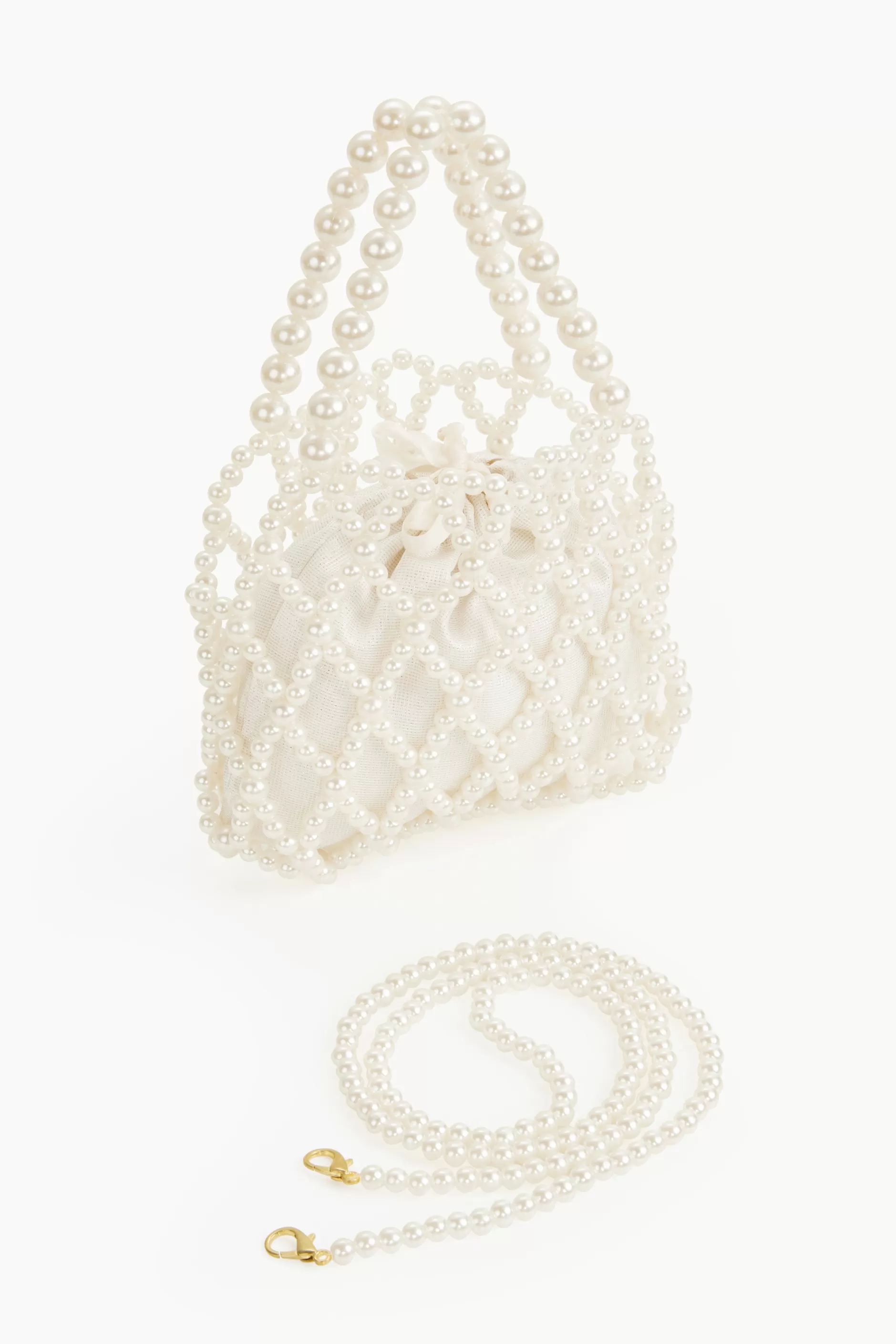 Reticulated Beaded Pearl Bucket Purse-BABEYOND Flash Sale