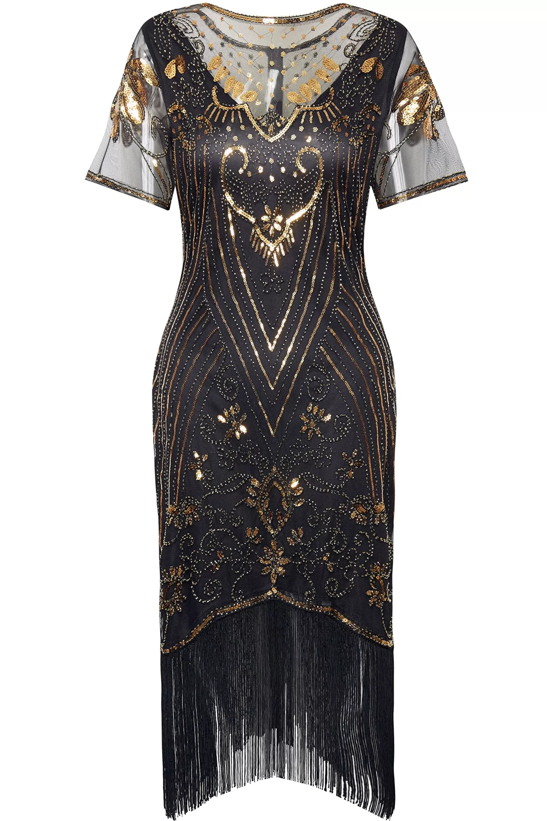 Retro Glorious Paisley Fringe Flapper Dress-BABEYOND Fashion