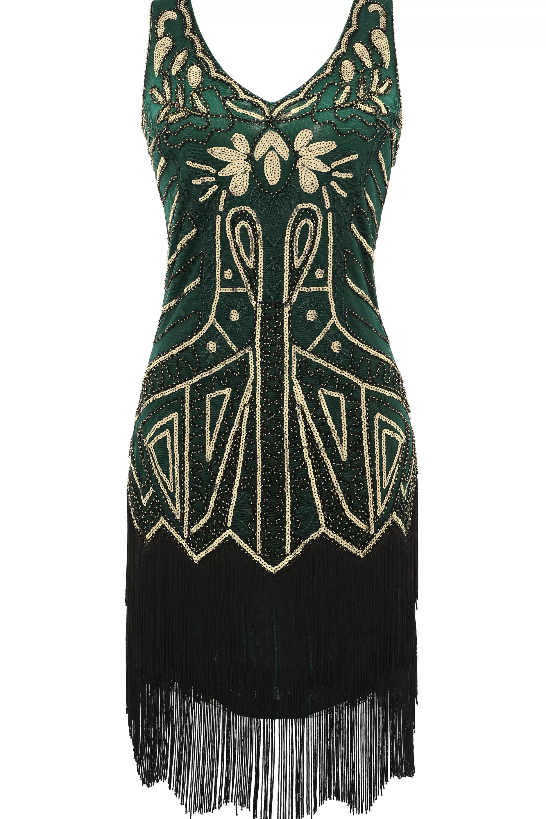 Retro Paisley Art Deco Flapper Dress-BABEYOND Fashion
