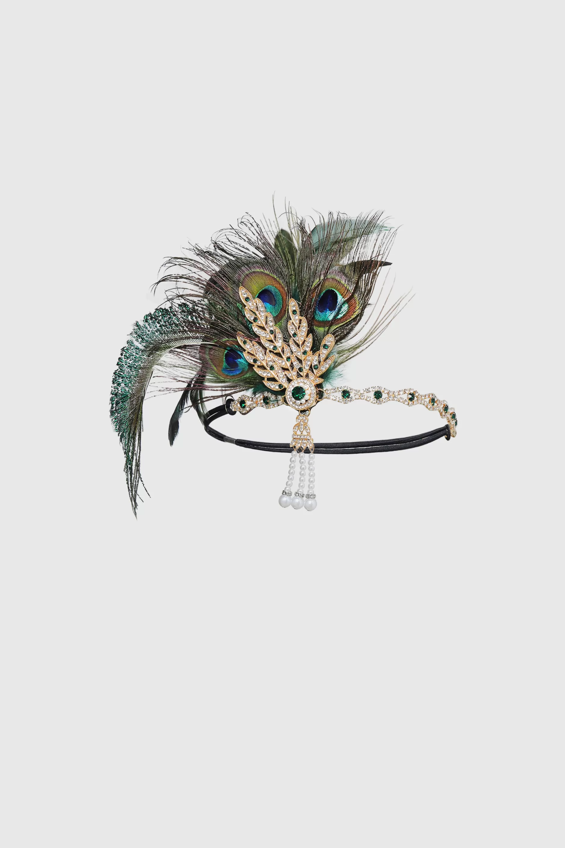 Rhinestone Leaf Feather Headpiece-BABEYOND Cheap