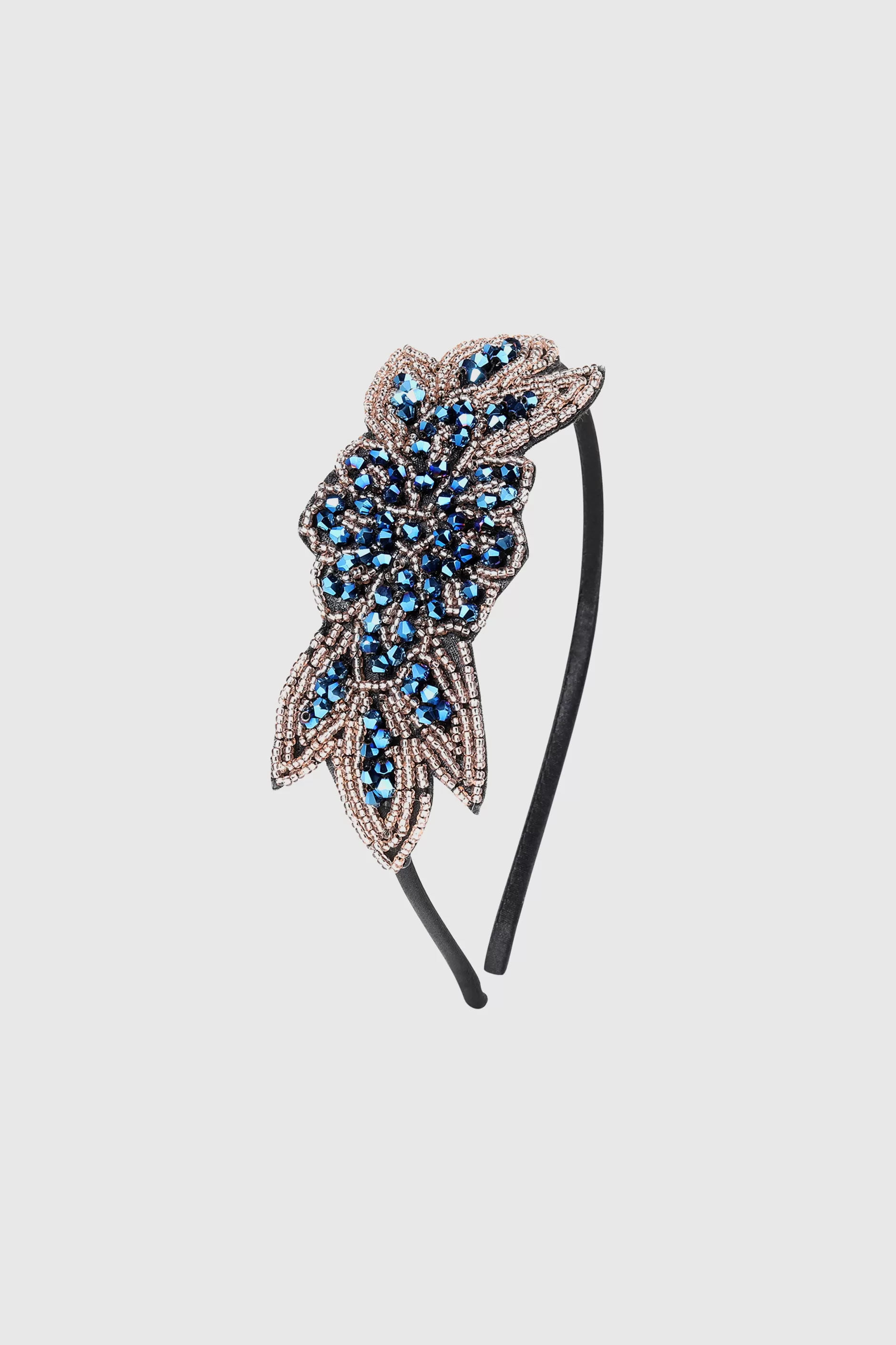 Rhinestone Leaf Velvet Headband-BABEYOND Best Sale