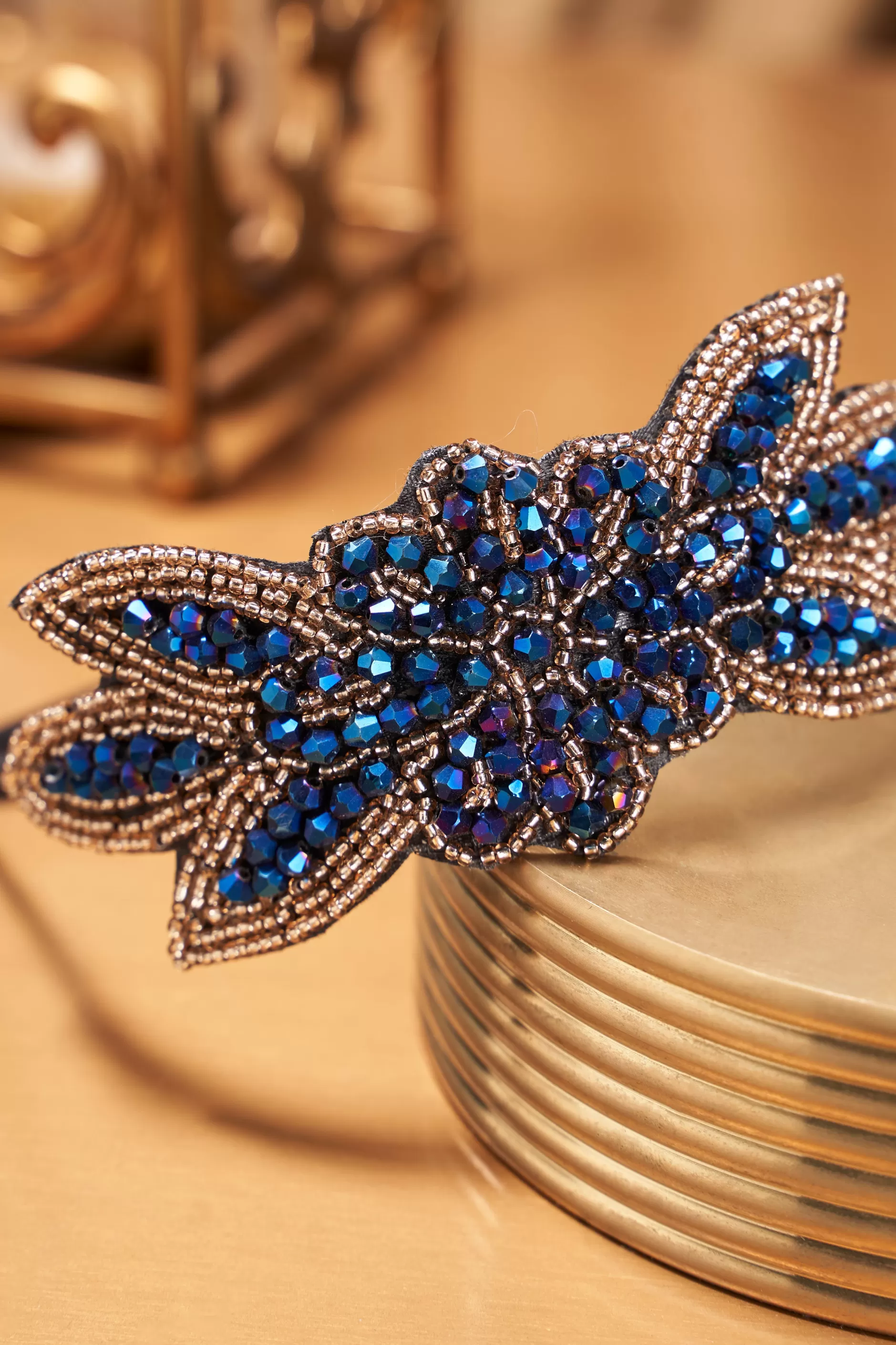 Rhinestone Leaf Velvet Headband-BABEYOND Best Sale