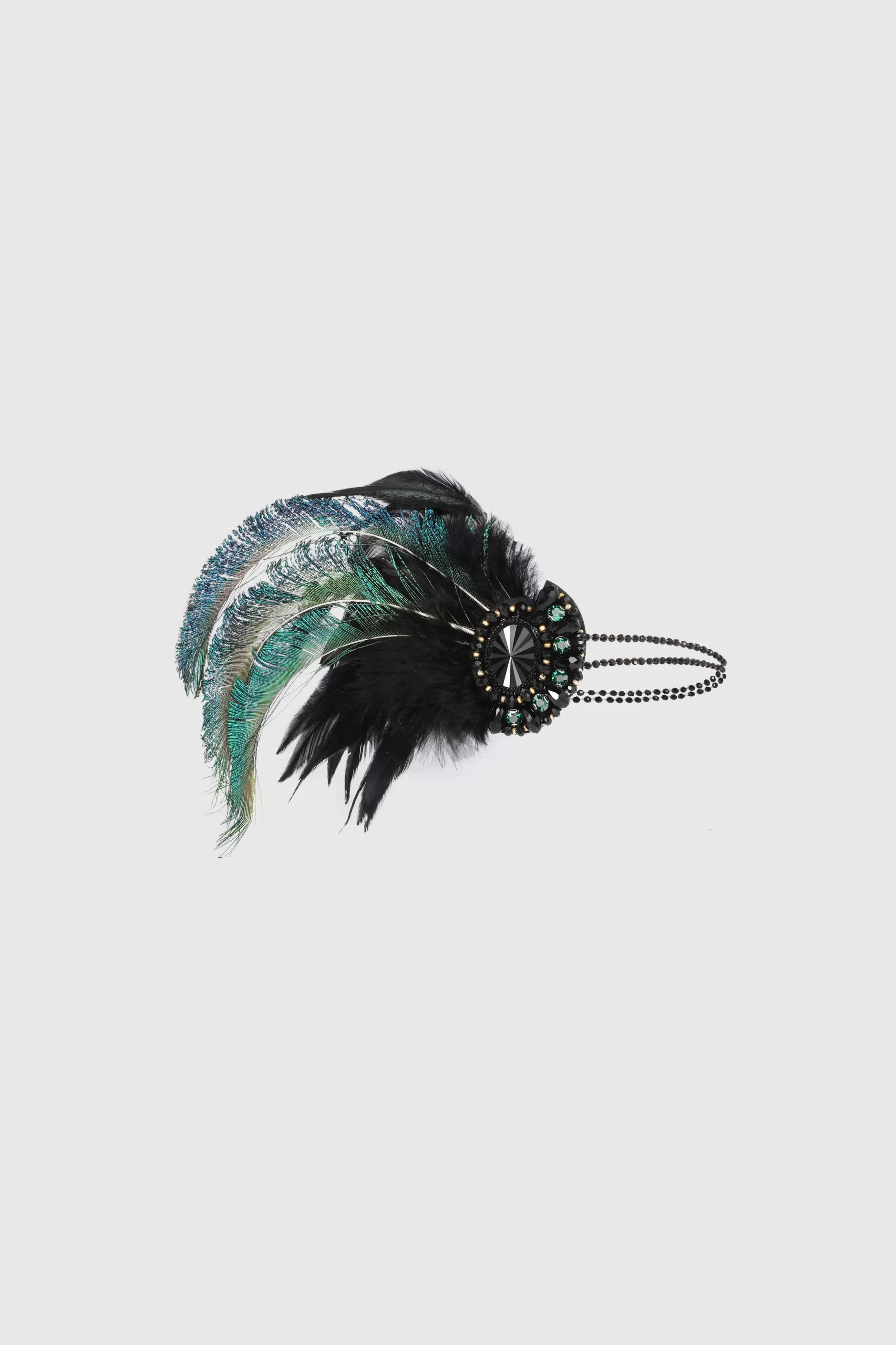 Rhinestone Peacock Feather Headband-BABEYOND Outlet