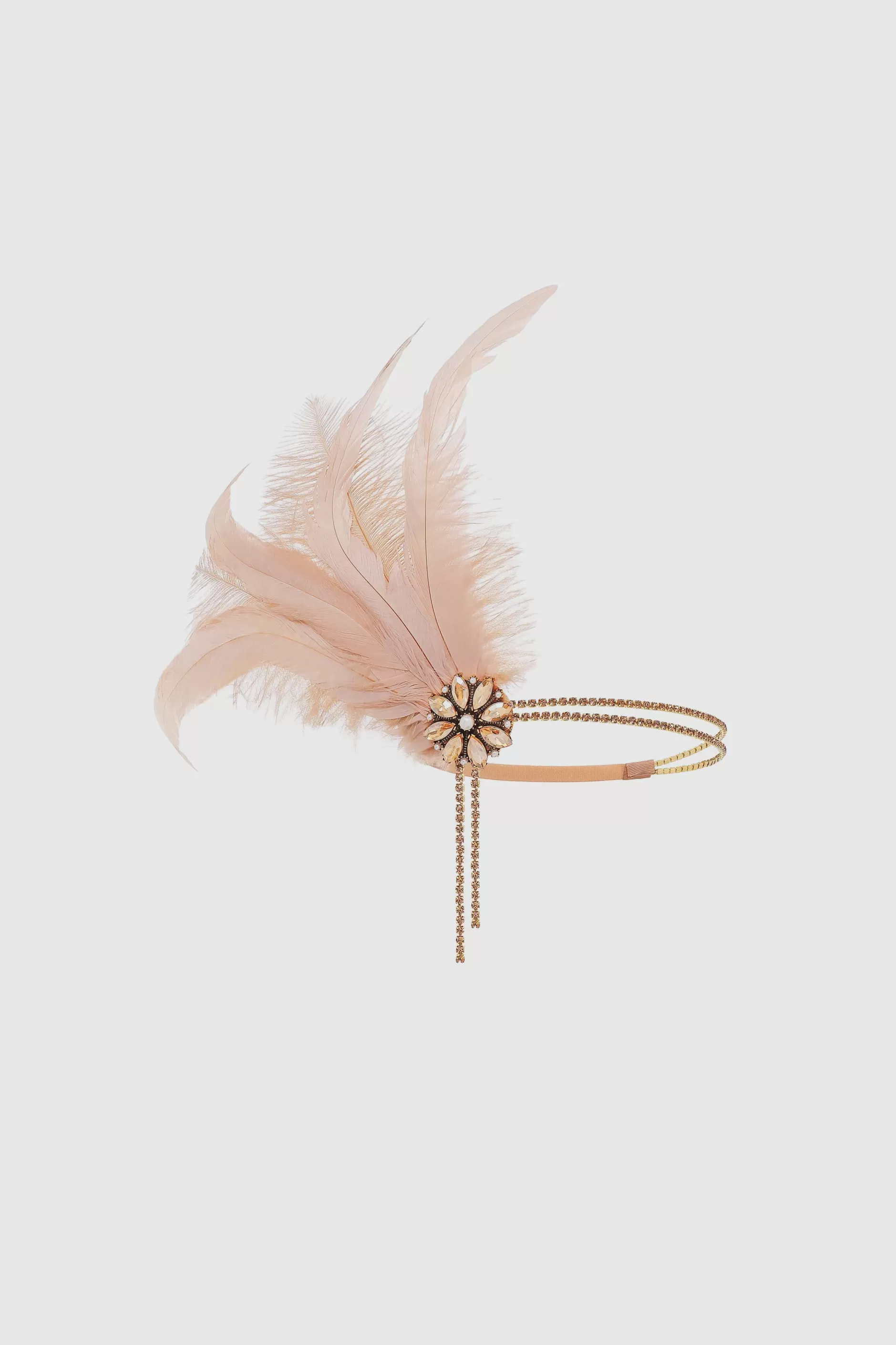 Rhinestone Studded Feather Headband-BABEYOND Fashion