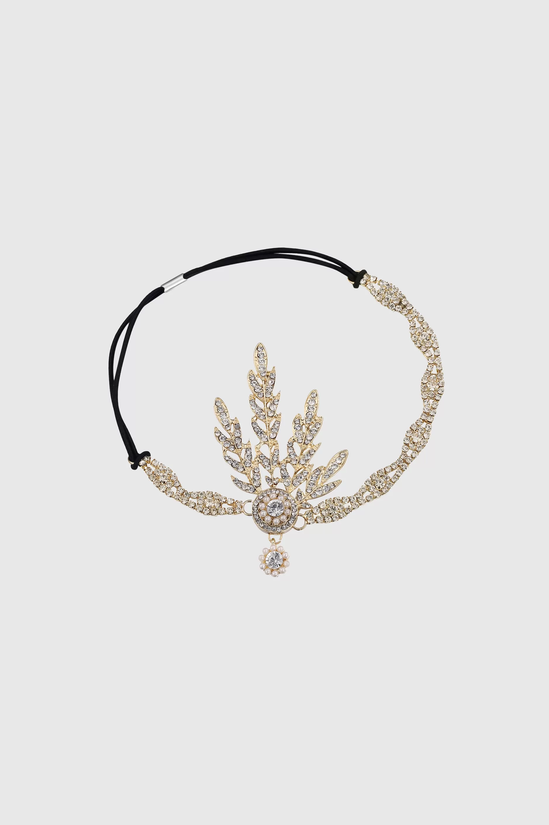 Rhinestone Studded Leaf Hairband-BABEYOND Discount