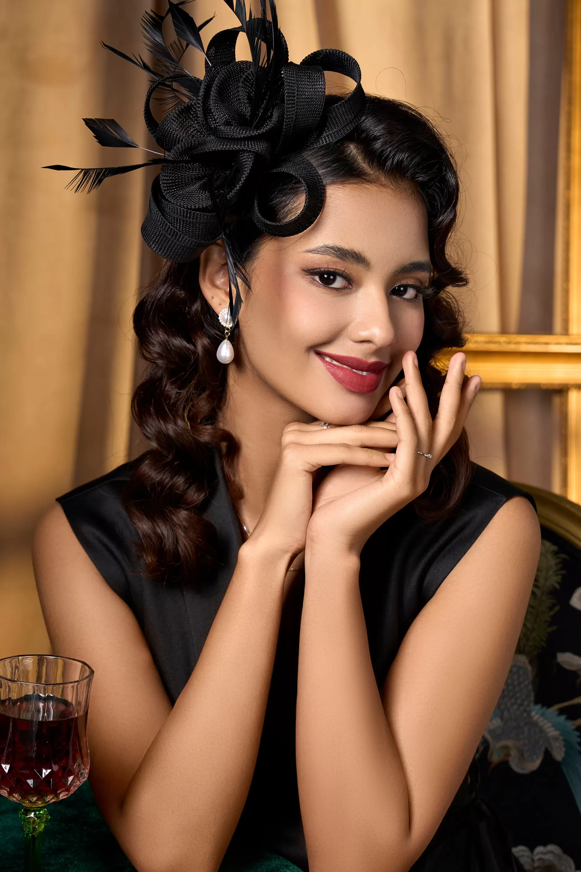 Ribbon Knot Feather Floral Fascinator-BABEYOND Store