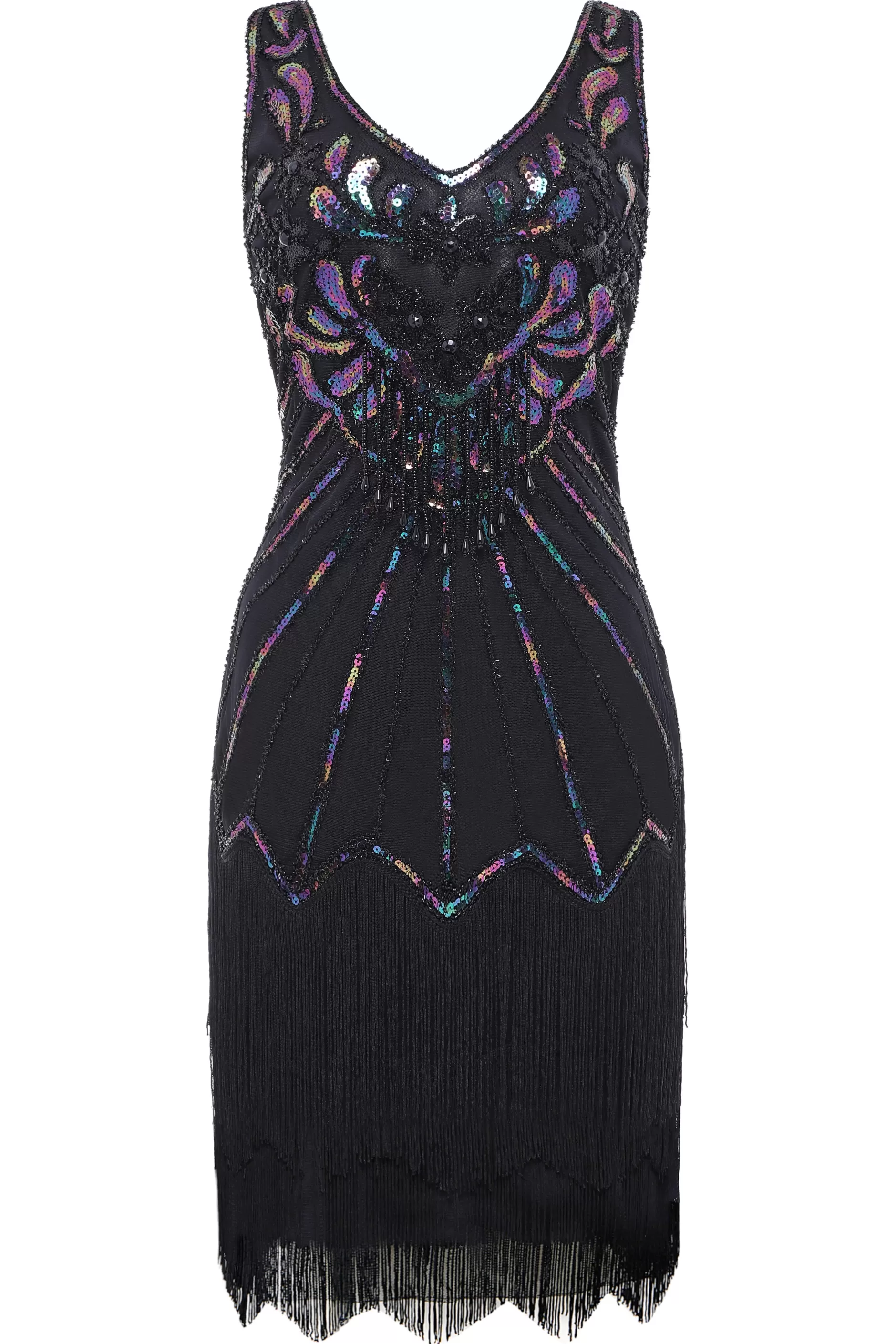 Roaring 20S Paisley Great Gatsby Dress-BABEYOND Best