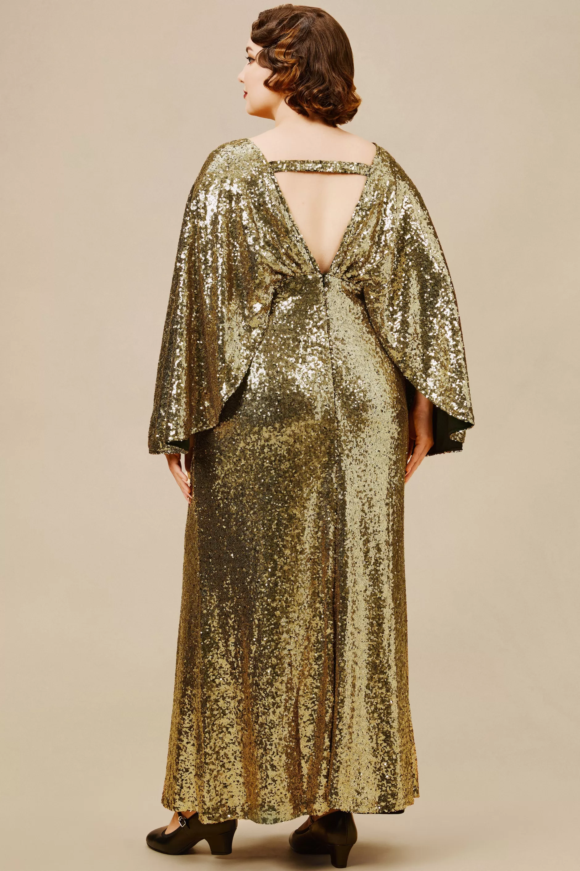 Scoop Neck Angel Sleeve Plus Dress-BABEYOND Sale