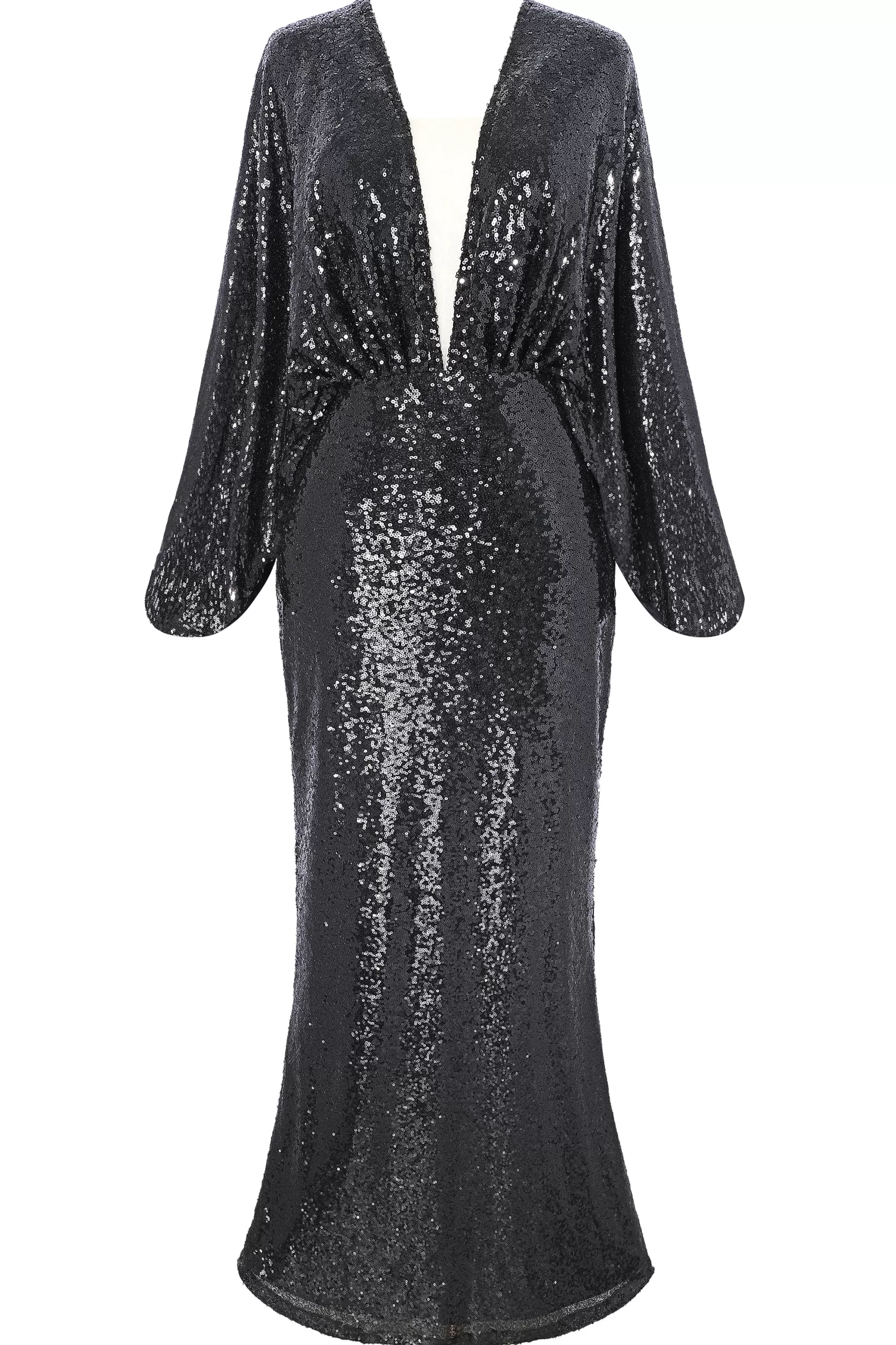 Scoop Neck Sheer Angel Sleeve Maxi Dress-BABEYOND Outlet