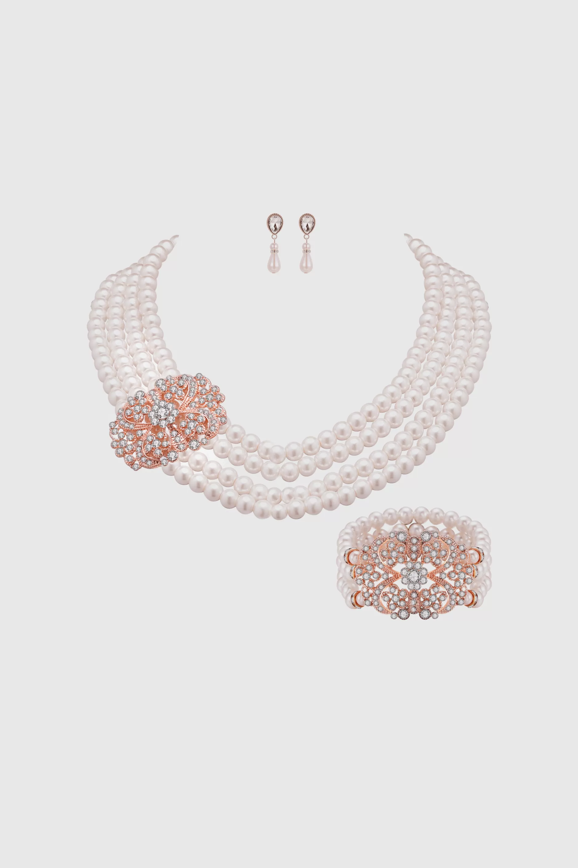 Shiny Elegant Pearl Necklace Set-BABEYOND Online