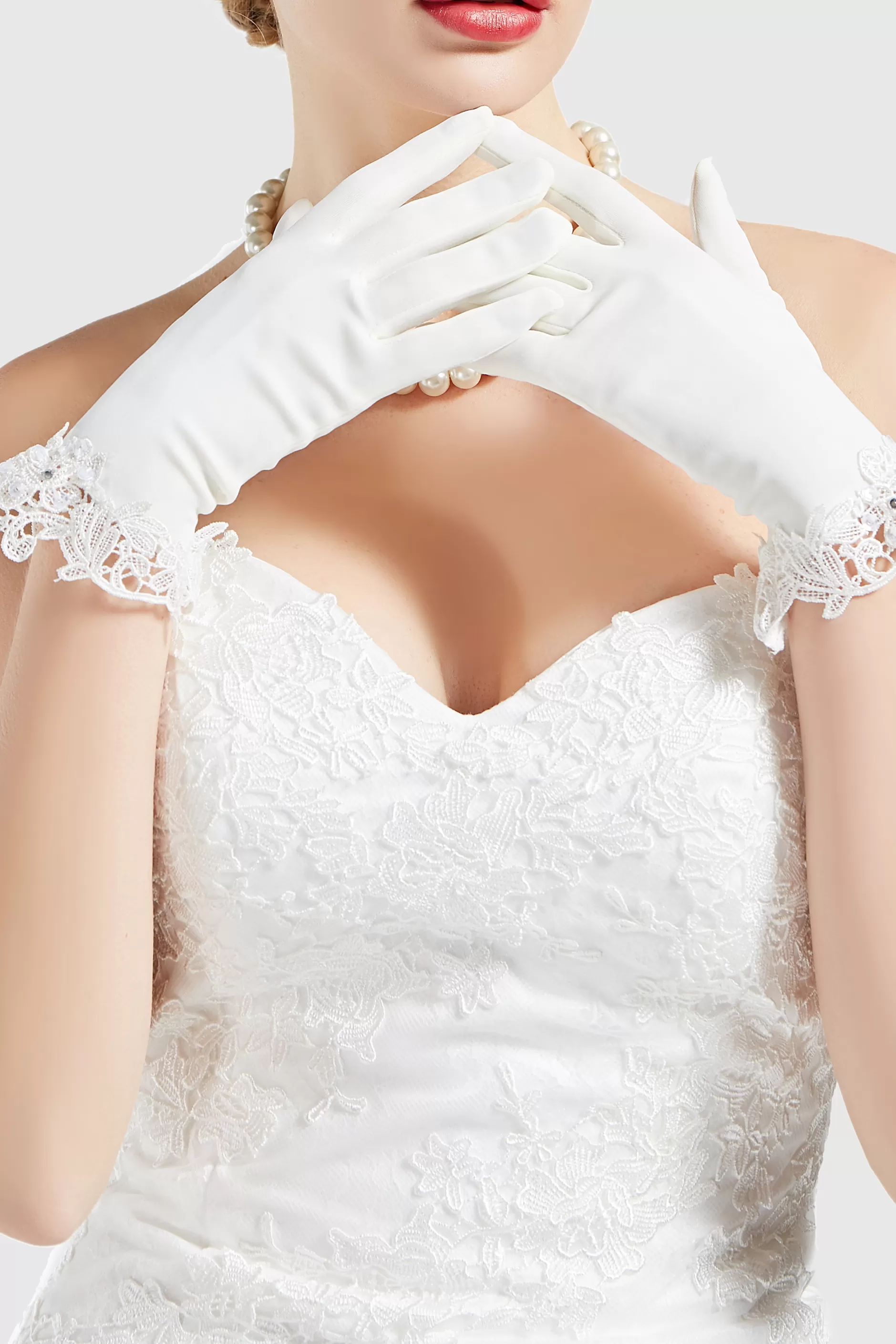 Short Retro Lace Stretchy Gloves-BABEYOND Discount