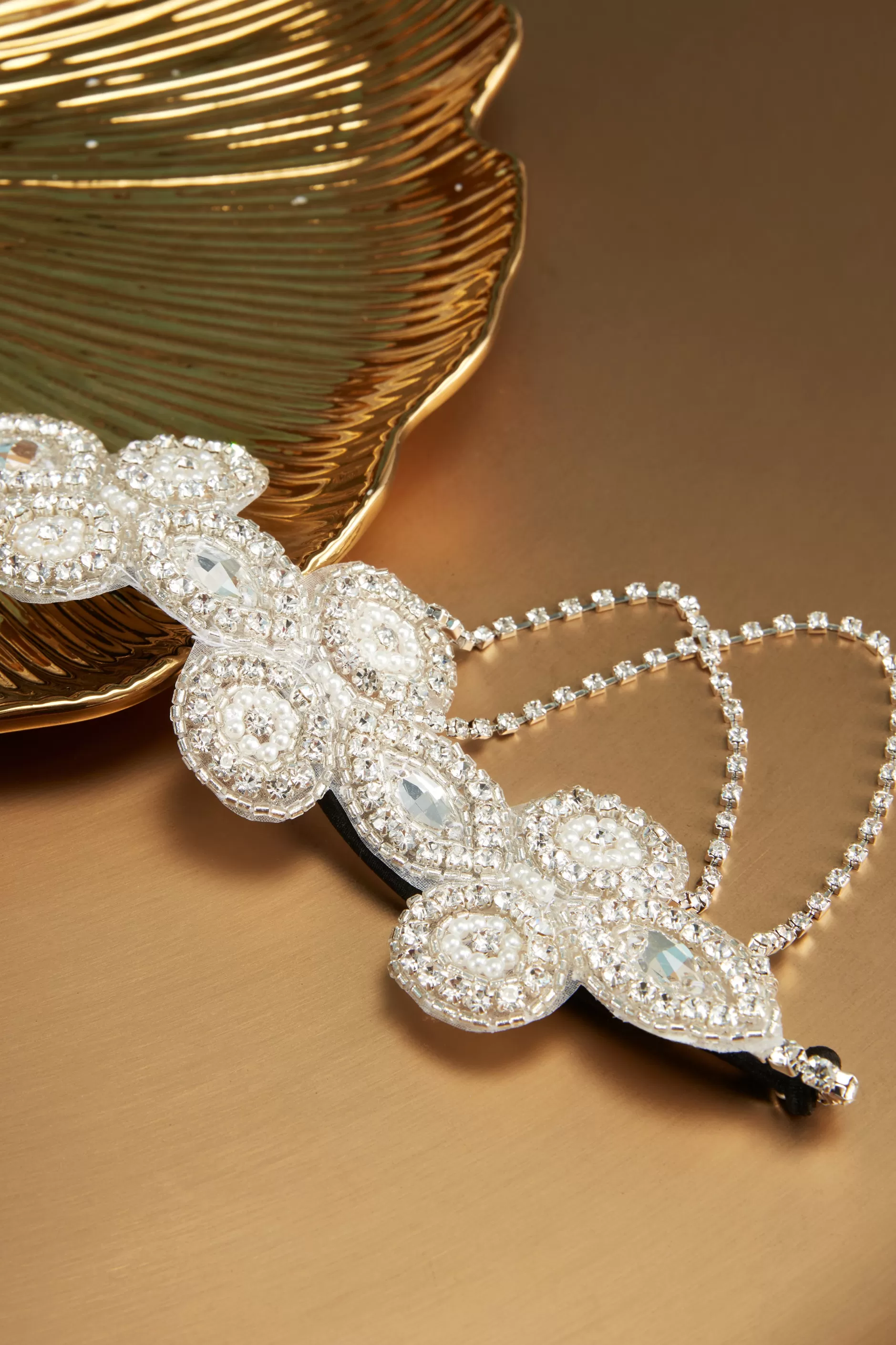 Sparkle Rhinestone Chain Floral Circlet-BABEYOND Best