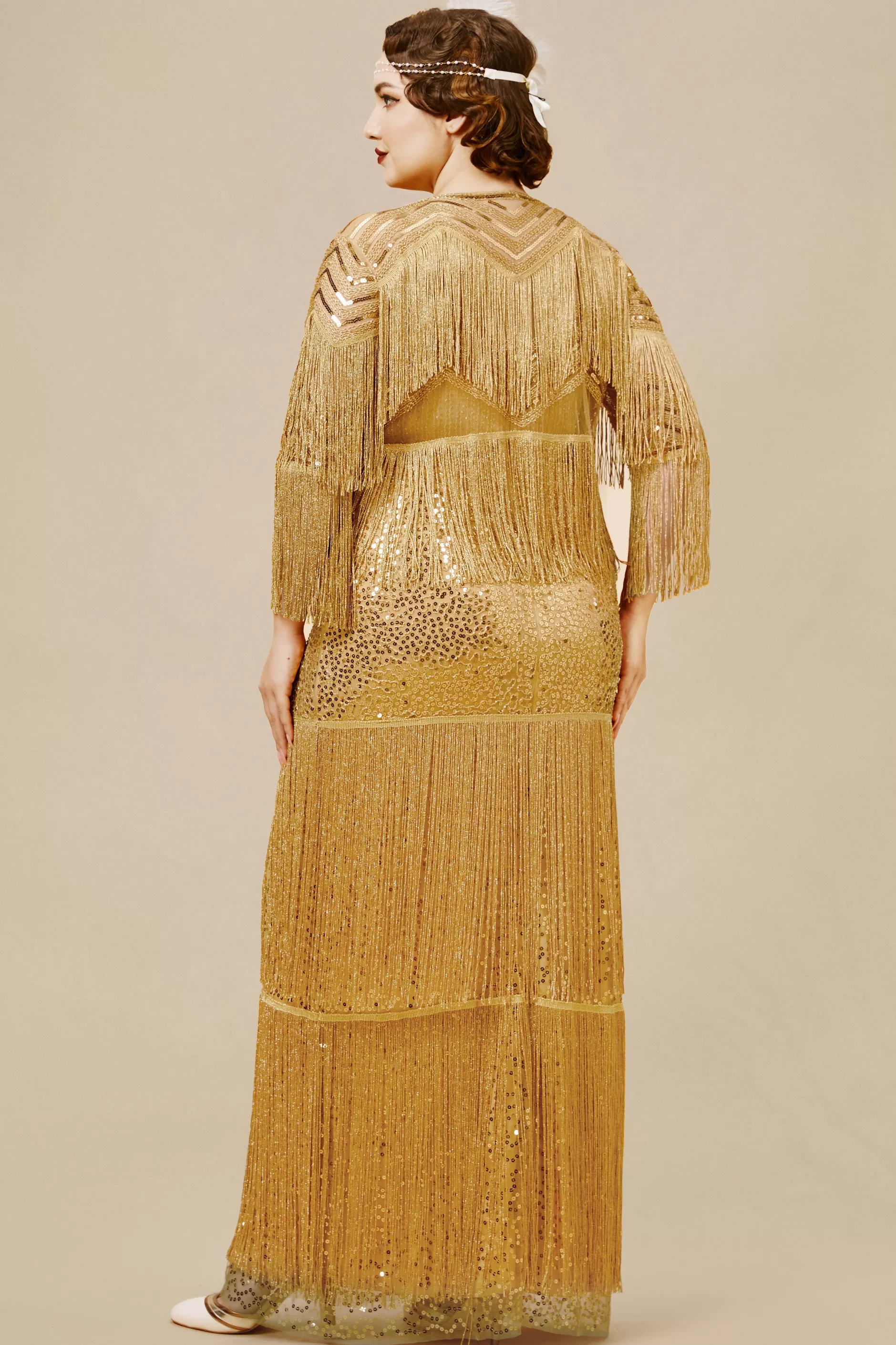 Strap Sequin Plus Dress With Shawl-BABEYOND Outlet
