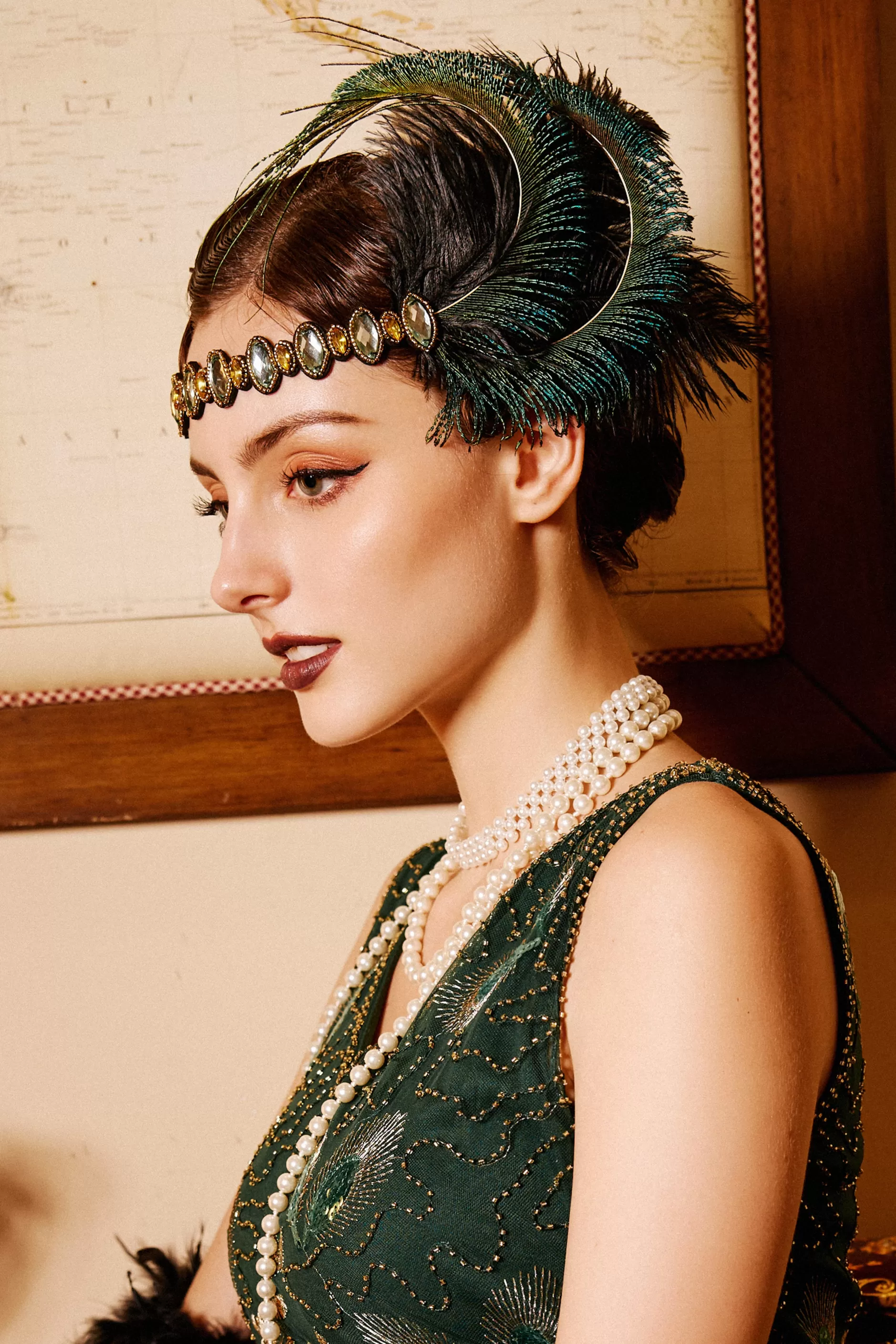 Stunning Rhinestone Peacock Headband-BABEYOND New
