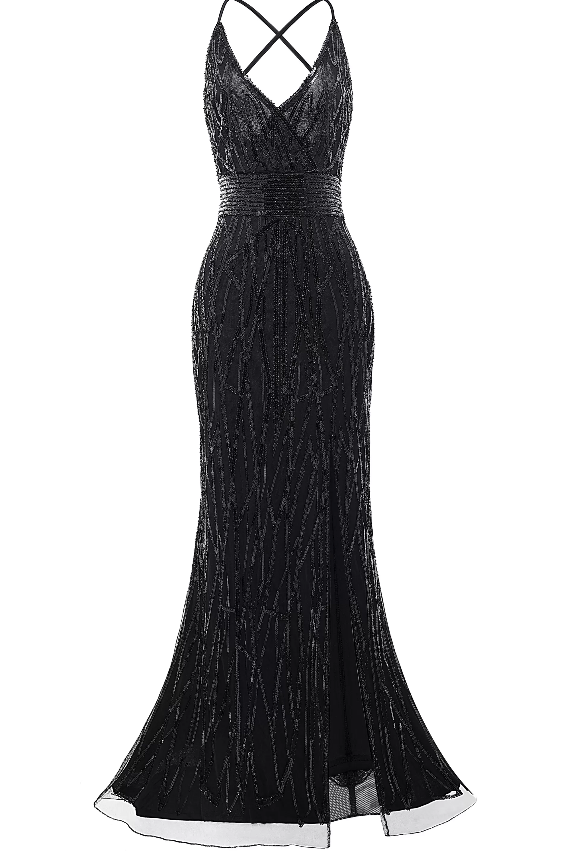 Suspender High Slit Maxi Cocktail Dress-BABEYOND Online