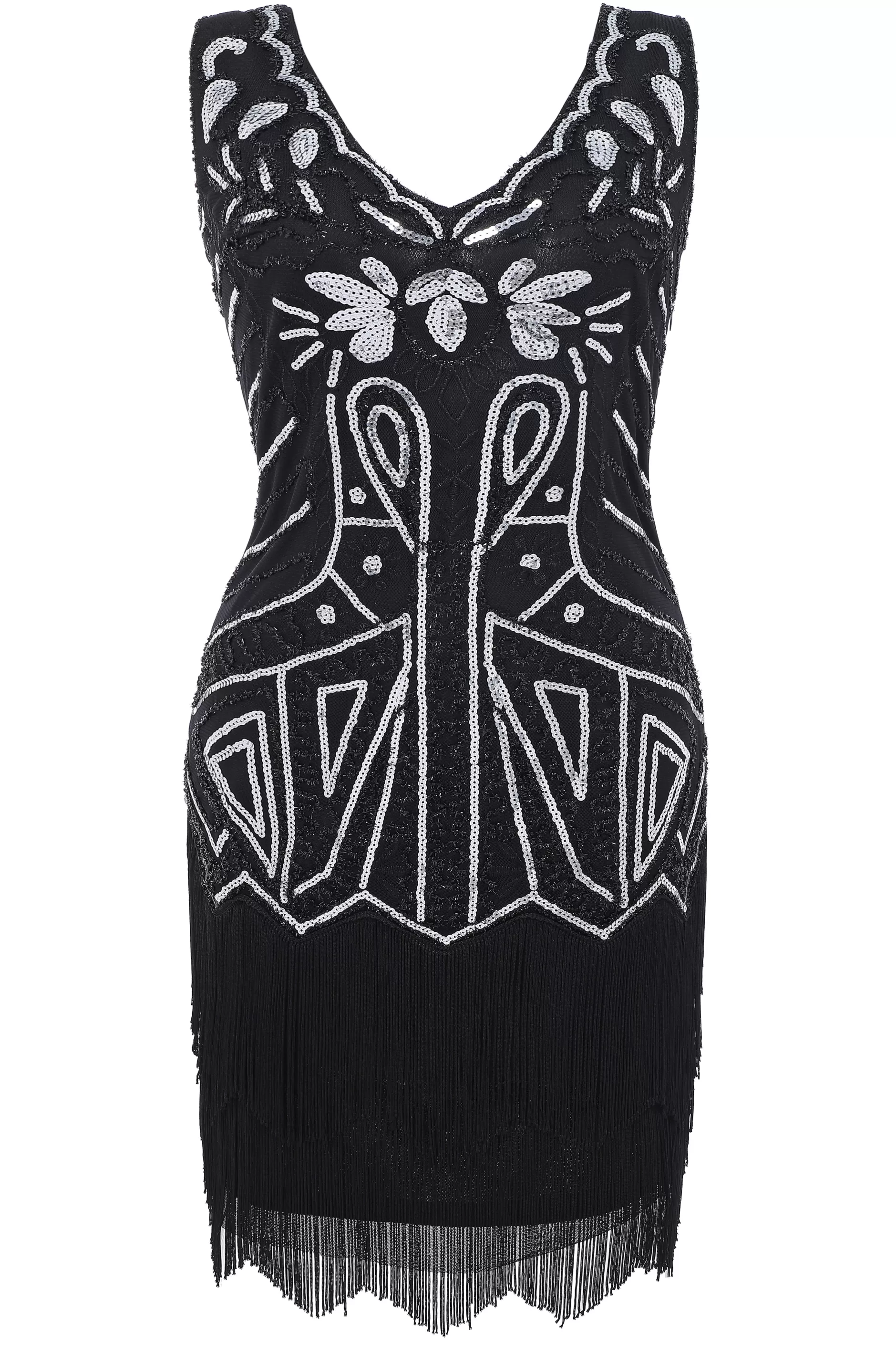 Tiered Tassel Flapper Gatsby Plus Dress-BABEYOND Shop