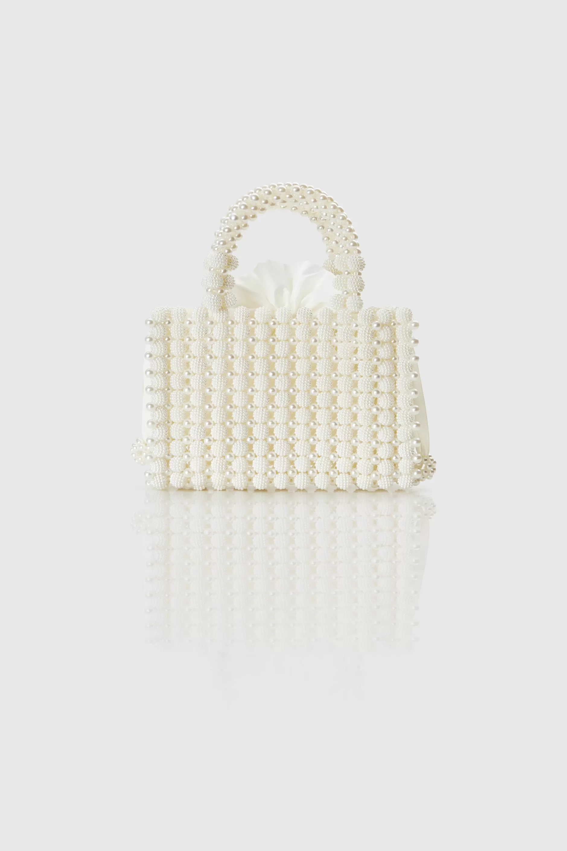 Top Handle Pearl Beaded Evening Bag-BABEYOND Best