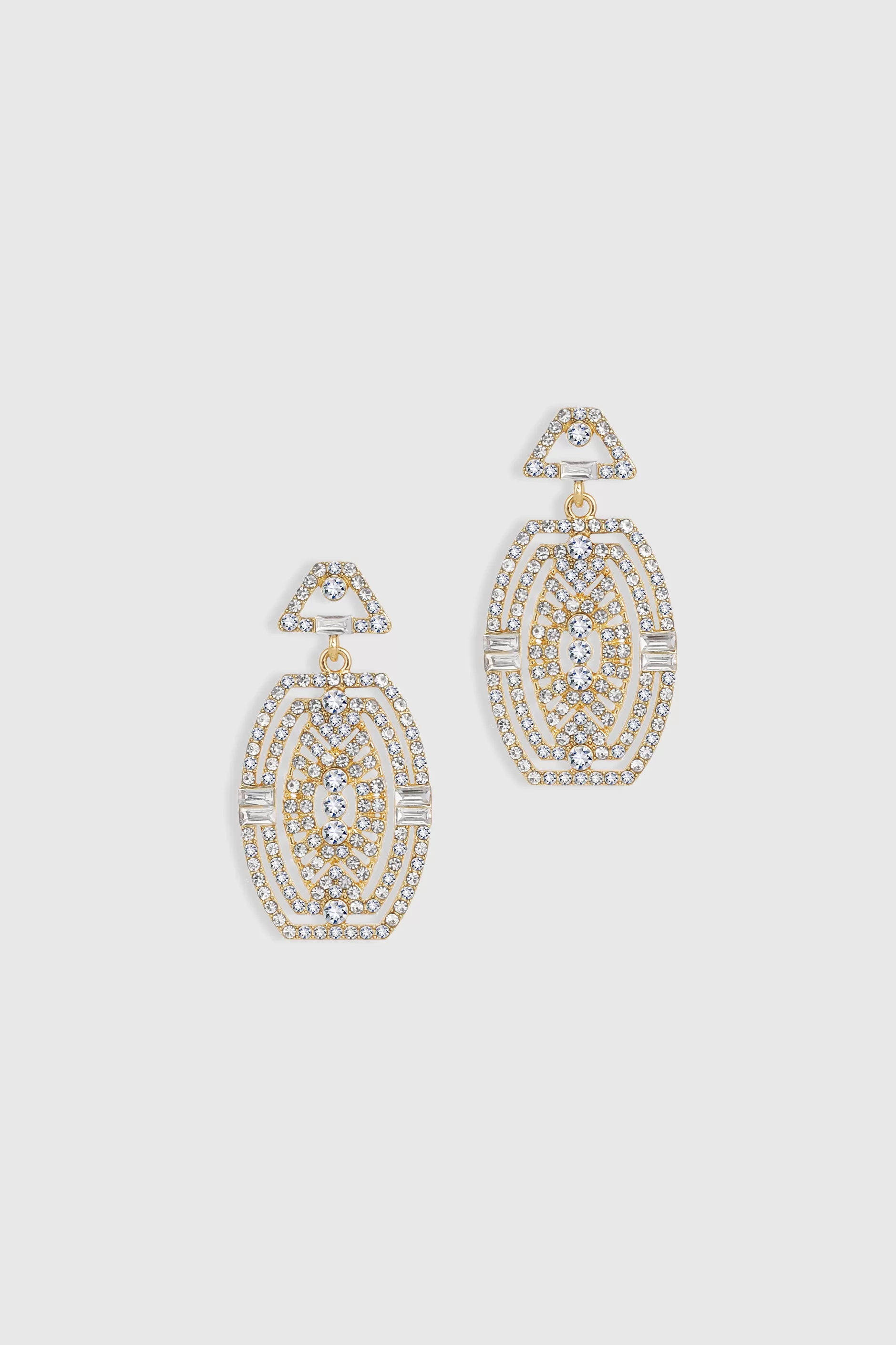 Unique Rhinestone Studded Flapper Earrings-BABEYOND Sale