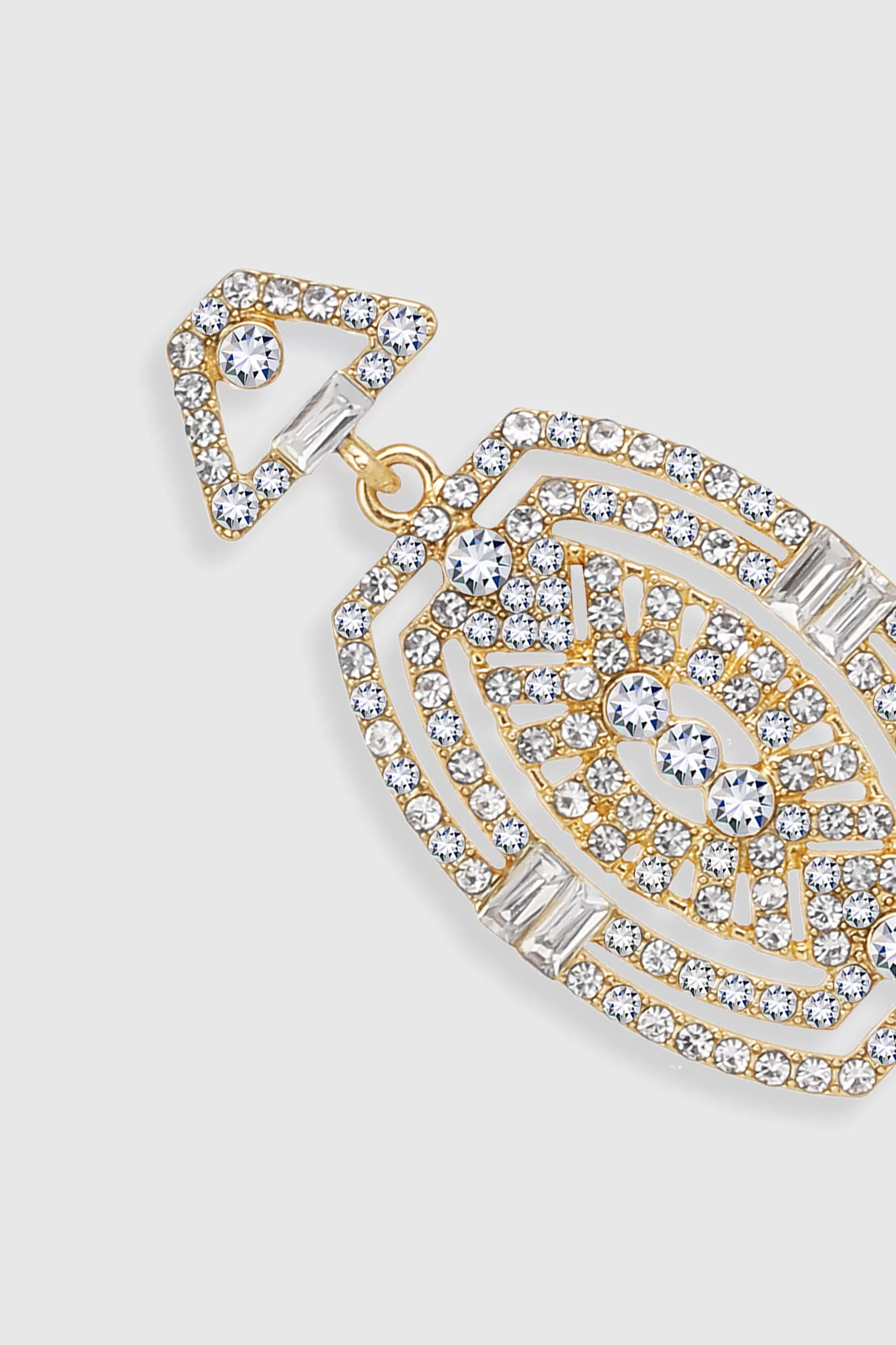 Unique Rhinestone Studded Flapper Earrings-BABEYOND Sale