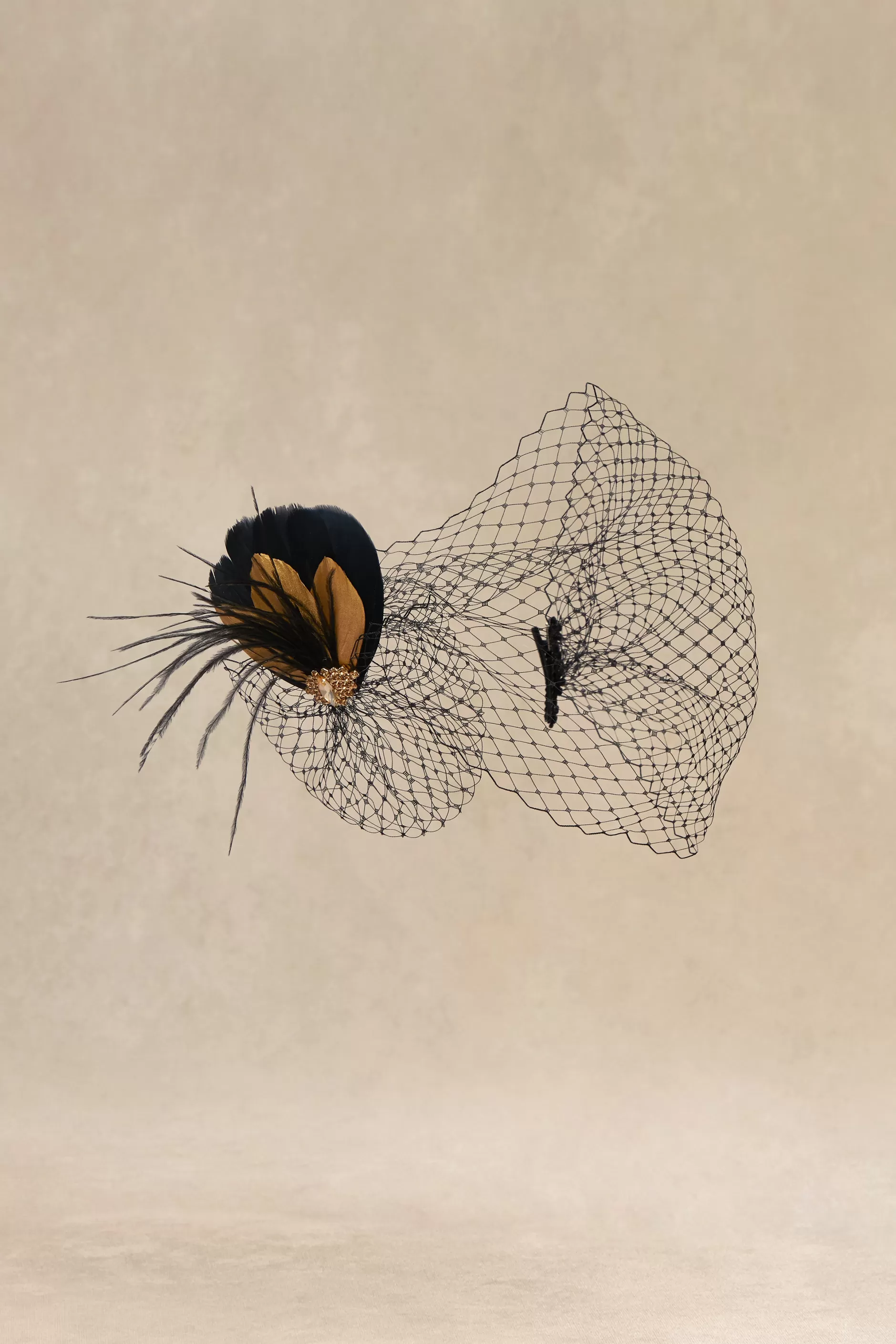 Veil Rhinestone Feather Fascinator-BABEYOND Cheap