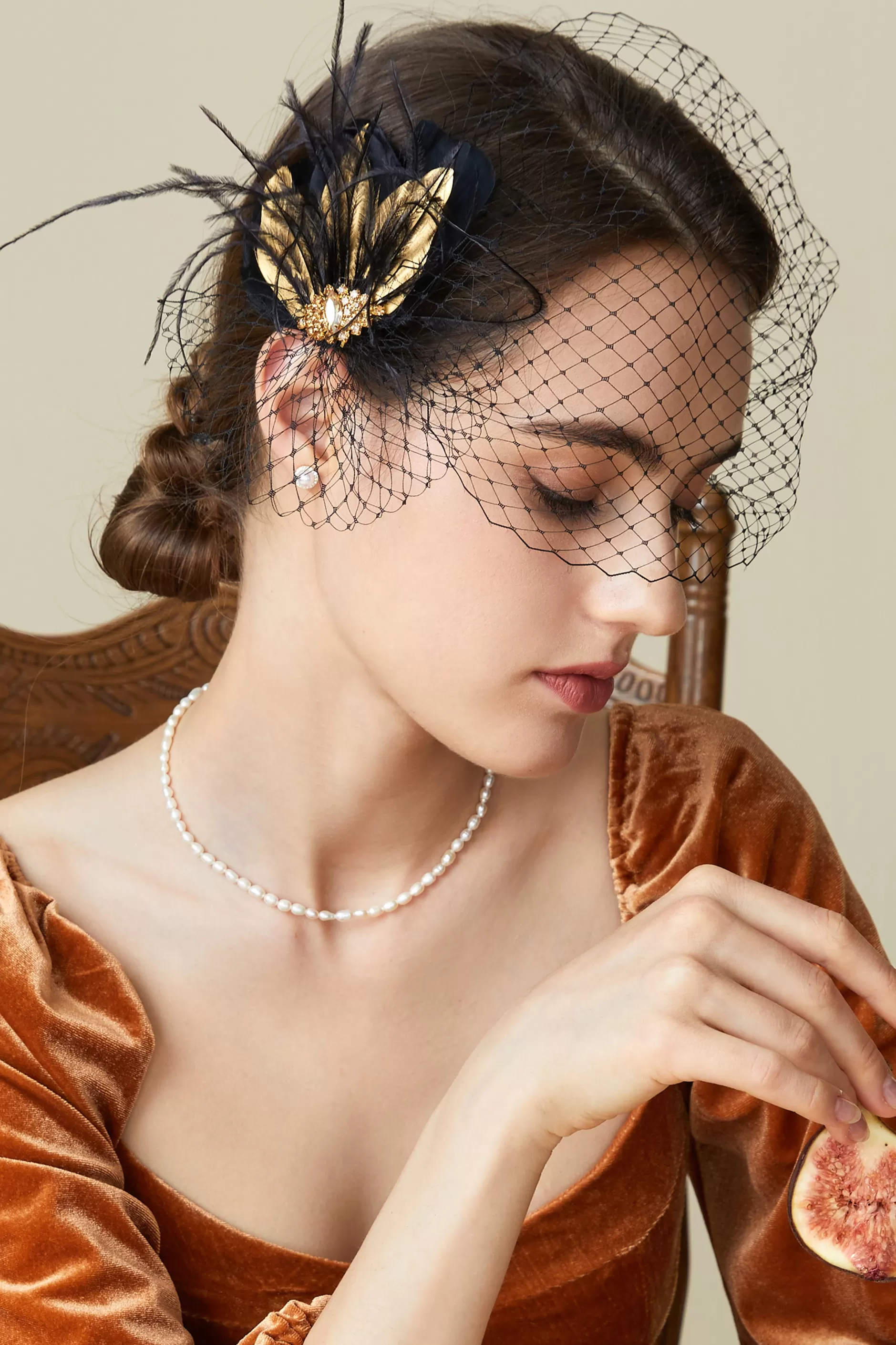 Veil Rhinestone Feather Fascinator-BABEYOND Cheap