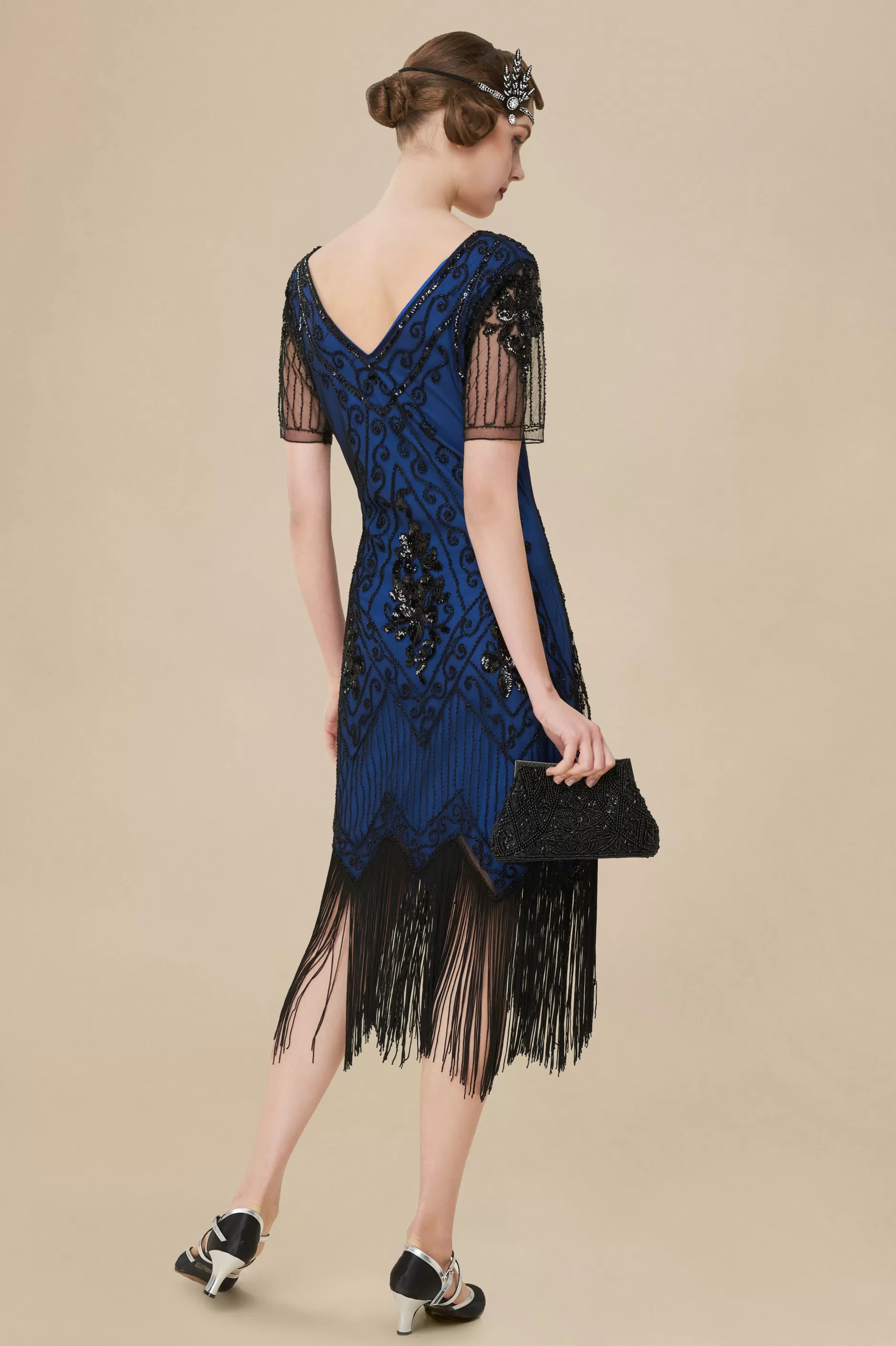 Vintage Paisley Flapper Gatsby Dress-BABEYOND Sale