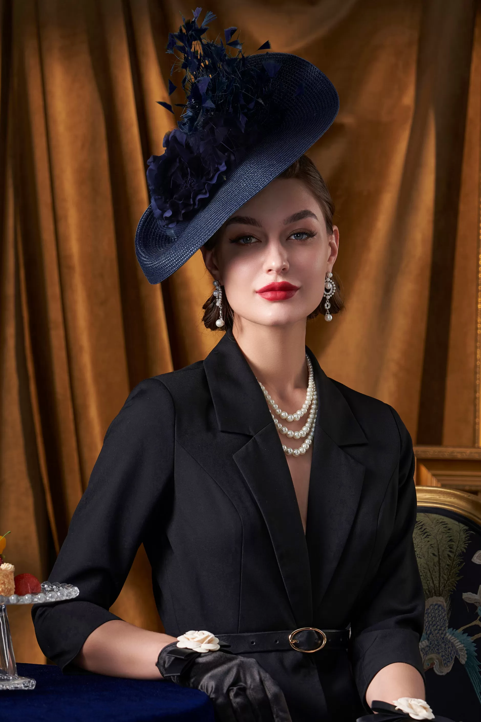 Wide Brim Flat Floral Irregular Fascinator-BABEYOND Online